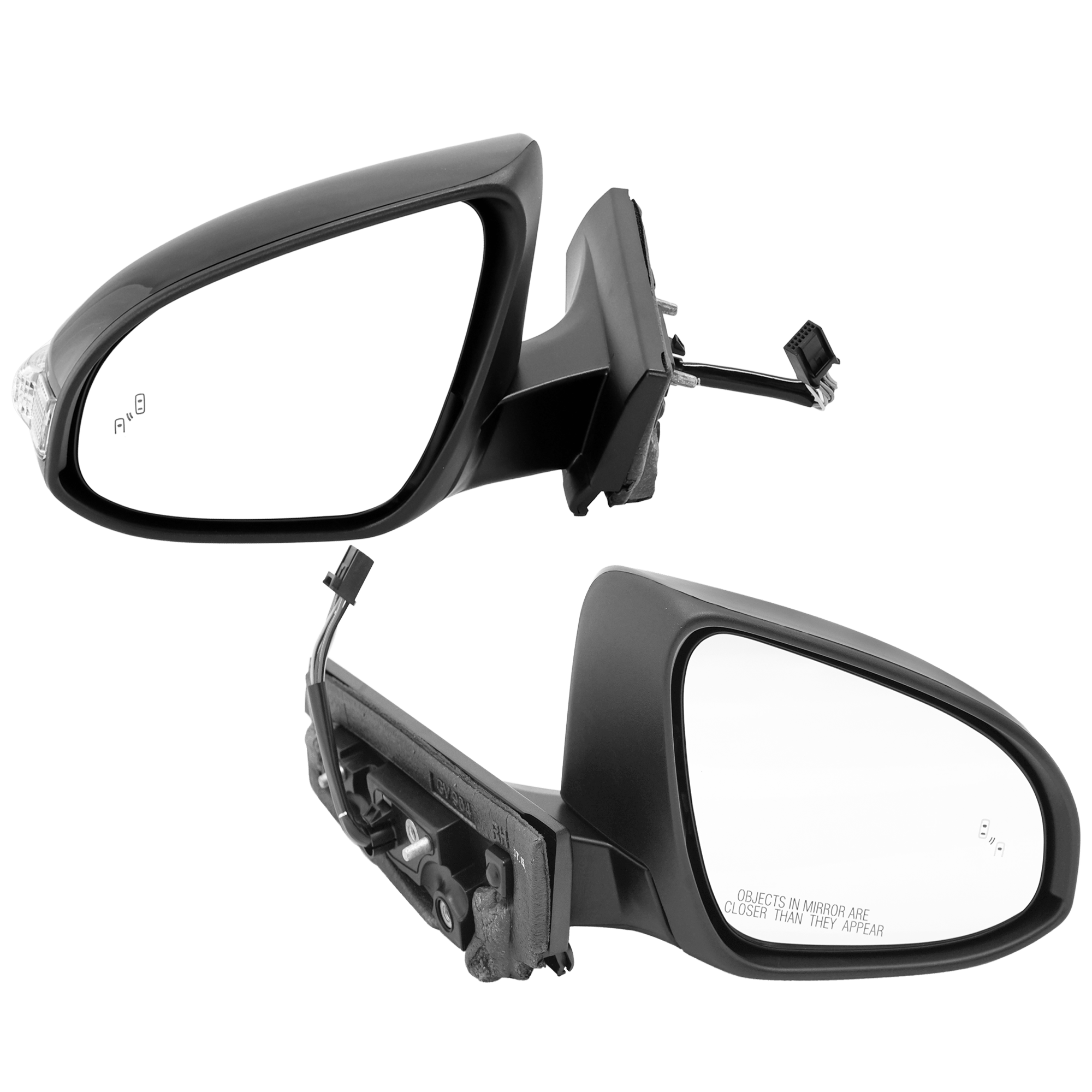 AM C HR 18-22 MIRROR RH AND LH Power Manual Folding Heated Paintable w BSD in Glass and In housing Signal Light No Auto dimming and Memory SKU SET JTY242ER S Partslink TO1320365 TO1321365 OEM 87910F4062 PFM 87940F4062 PFM