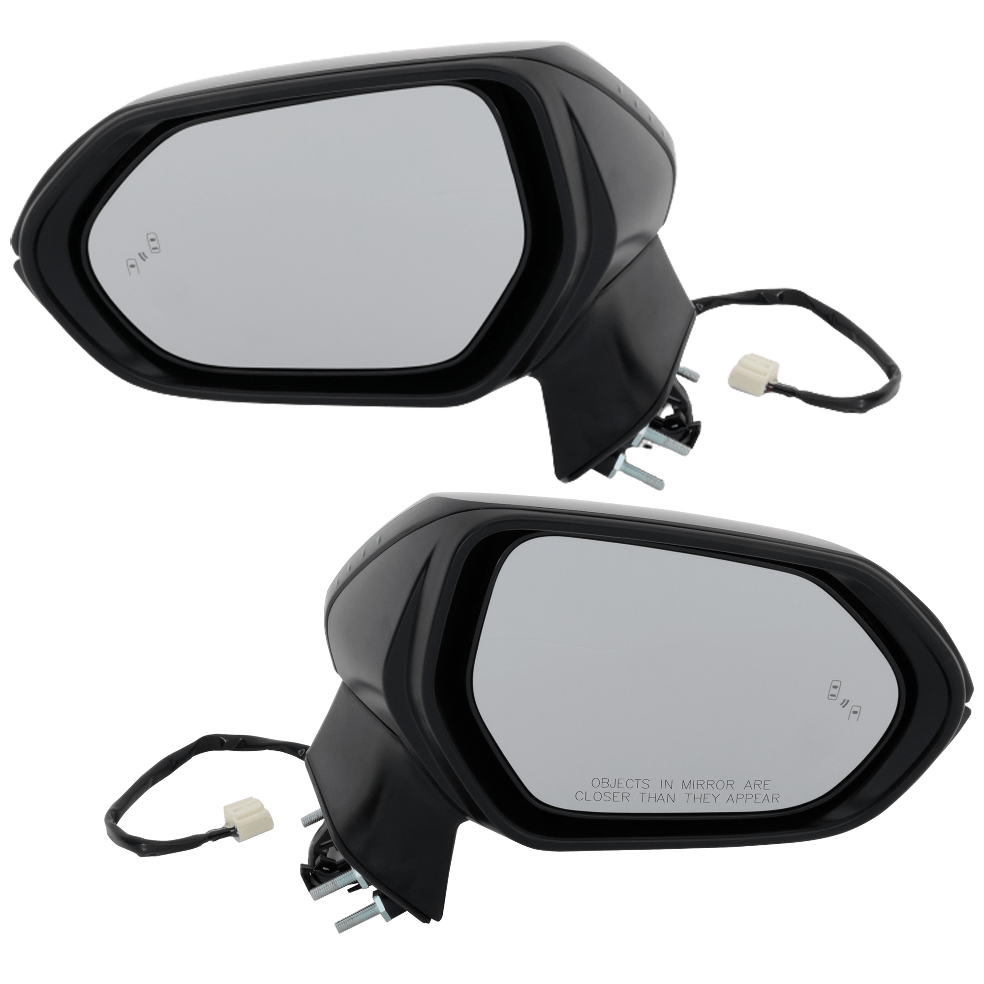 AM COROLLA 20-22 MIRROR RH AND LH Power Heated Manual Folding Paintable Japan North America Built Vehicles w Blind Spot Detection in Glass No Signal Light SKU SET JTY254ER S Partslink TO1320393 TO1321393 OEM 8791012K60 PFM 8794012K90 PFM