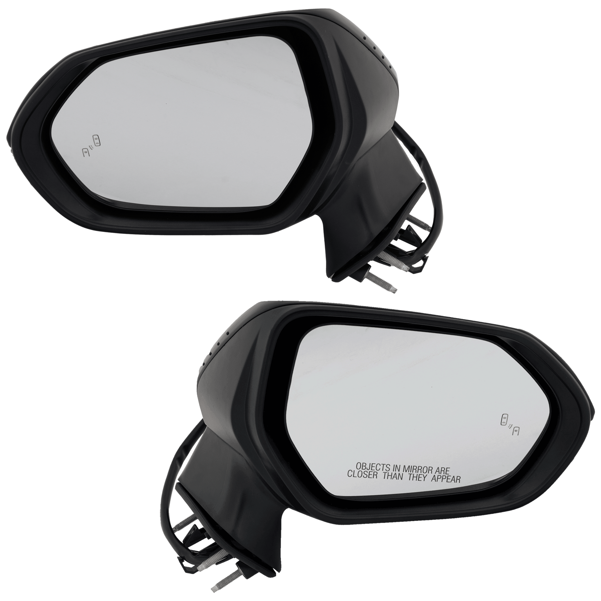 AM COROLLA 19-25 MIRROR RH AND LH Power Manual Folding Heated Paintable w Blind Spot Detection in Glass and In housing Signal Light No Auto dimming and Memory SKU SET JTY255ER S Partslink TO1320395 TO1321395 OEM 8791012F90 PFM 8794012G10 PFM
