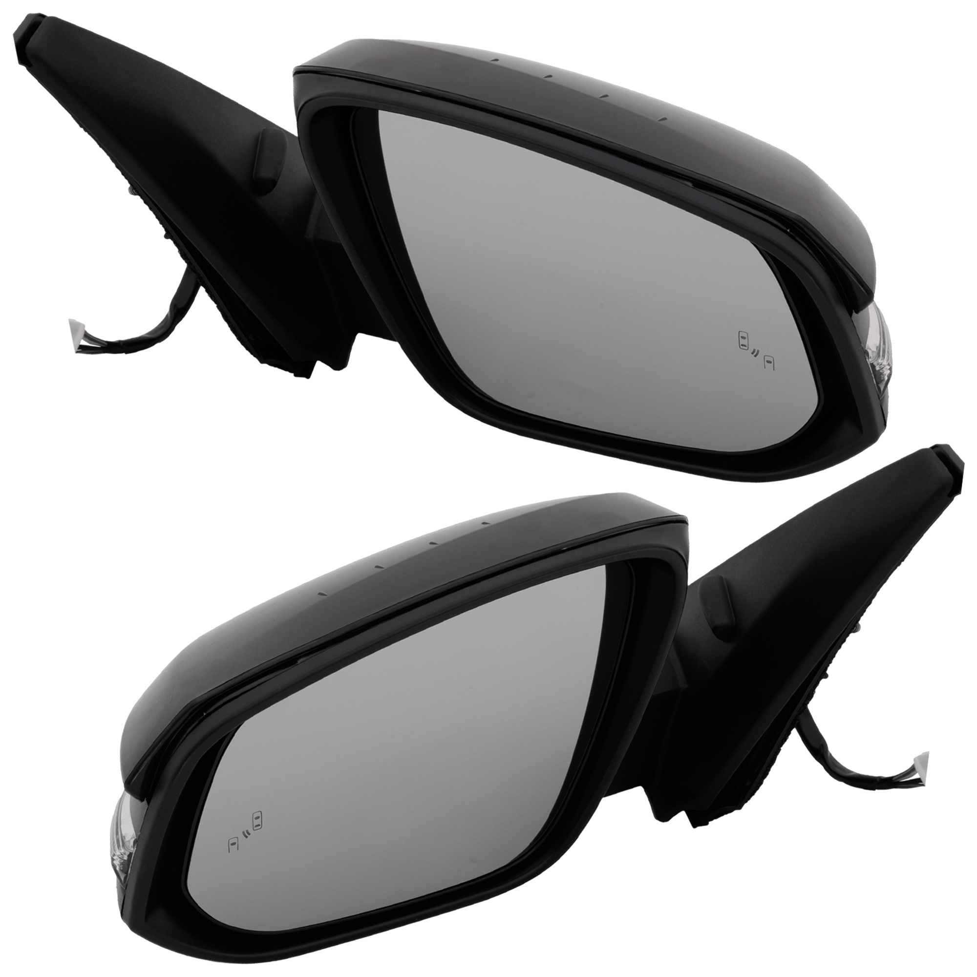 AM 4RUNNER 22-24 MIRROR RH AND LH Power Manual Folding Heated Paintable w Blind Spot Detection Puddle Light Signal No Auto dimming Memory Side View Camera Hole SKU SET JTY271ER Partslink TO1320448 TO1321448 OEM 8791035C10 PFM 8794035B80 PFM
