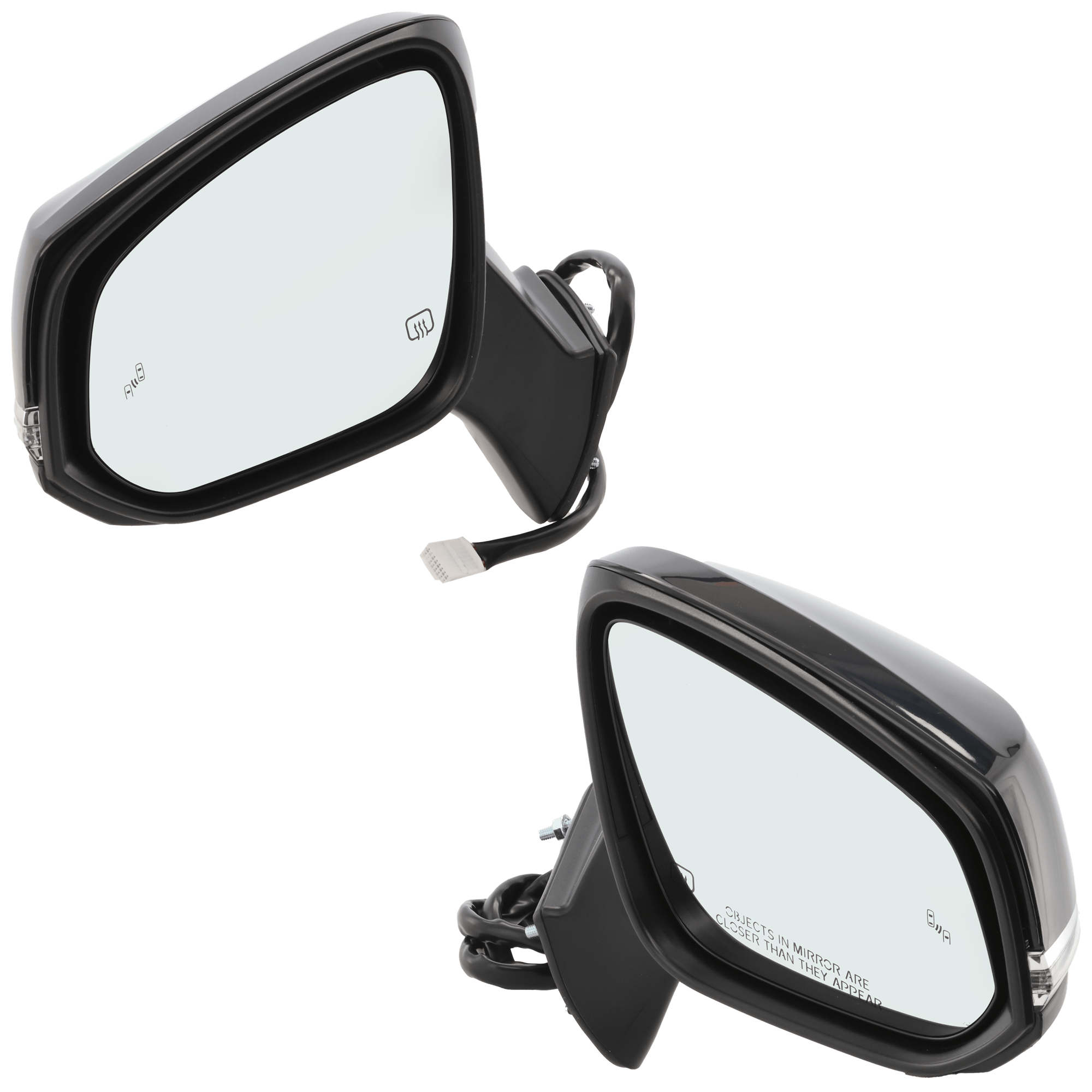 AM HIGHLANDER 23-23 MIRROR RH AND LH Power Power Folding Heated Paintable w Blind Spot Detection in Glass Memory Puddle Light In housing Signal Light No Auto dimming SKU SET JTY280ER Partslink TO1320440 TO1321440 OEM 879100E770 PFM 879400E740 PFM