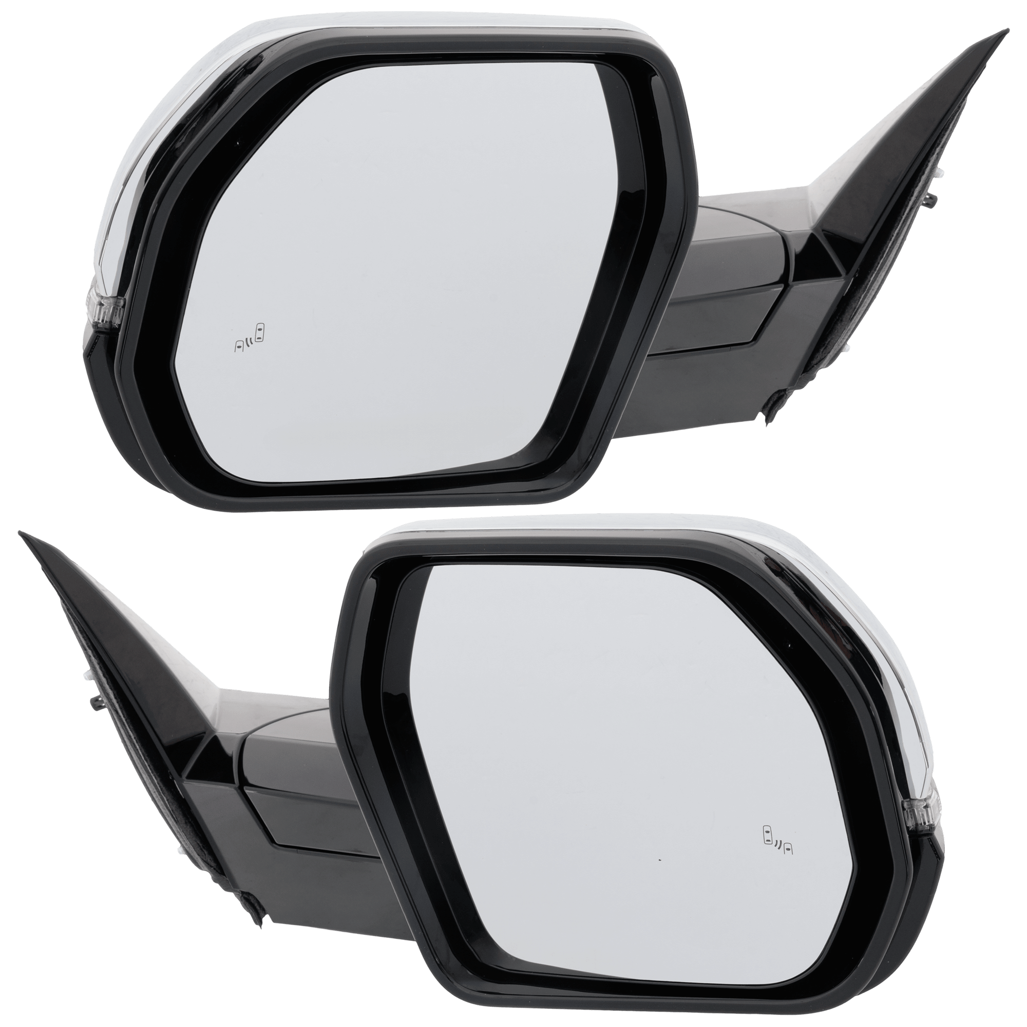 AM TUNDRA 22-24 MIRROR RH AND LH Power Manual Folding Heated Chrome w Blind Spot Detection in Glass In housing Signal Light No Auto dimming Memory Puddle Light Side View Camera SKU SET JTY61CR Partslink TO1320435 TO1321435 OEM 879100C661-879100C660 PFM 8794