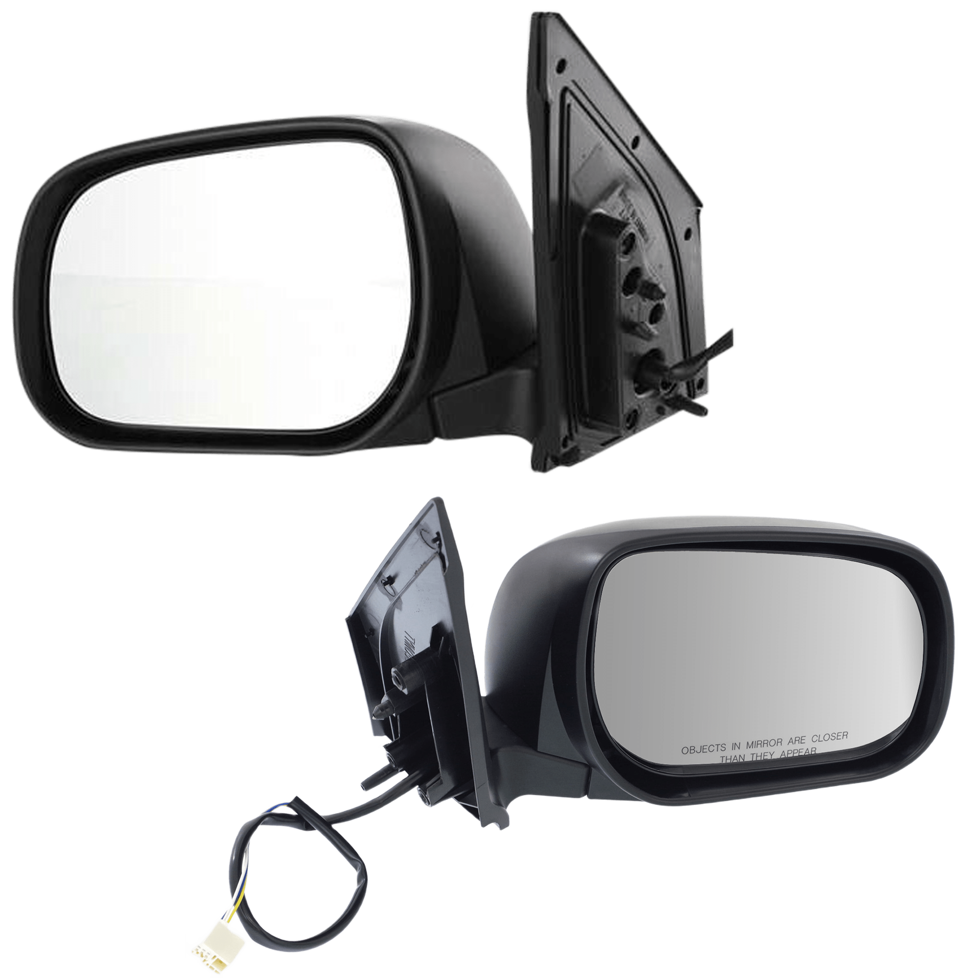 AM RAV4-06-08 MIRROR RH AND LH Power Manual Folding Non Heated Paintable Japan Built Vehicle SKU SET JTY93ER Partslink TO1320234 TO1321234 OEM 8791042870-8794042810