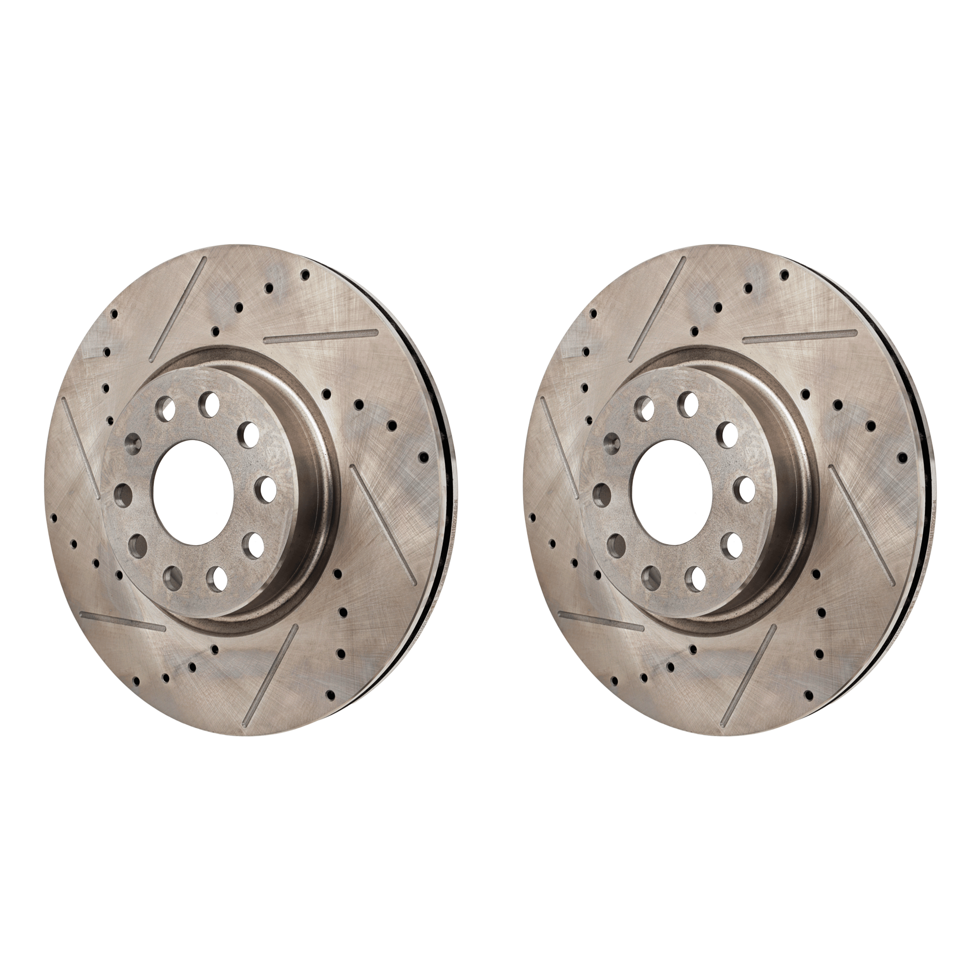 AM JETTA 05-18 PASSAT 06-21 FRONT BRAKE DISC RH AND LH Drilled and Slotted SKU SET JV27110014DRS2 OEM 34279-45112-900468-60074053-45