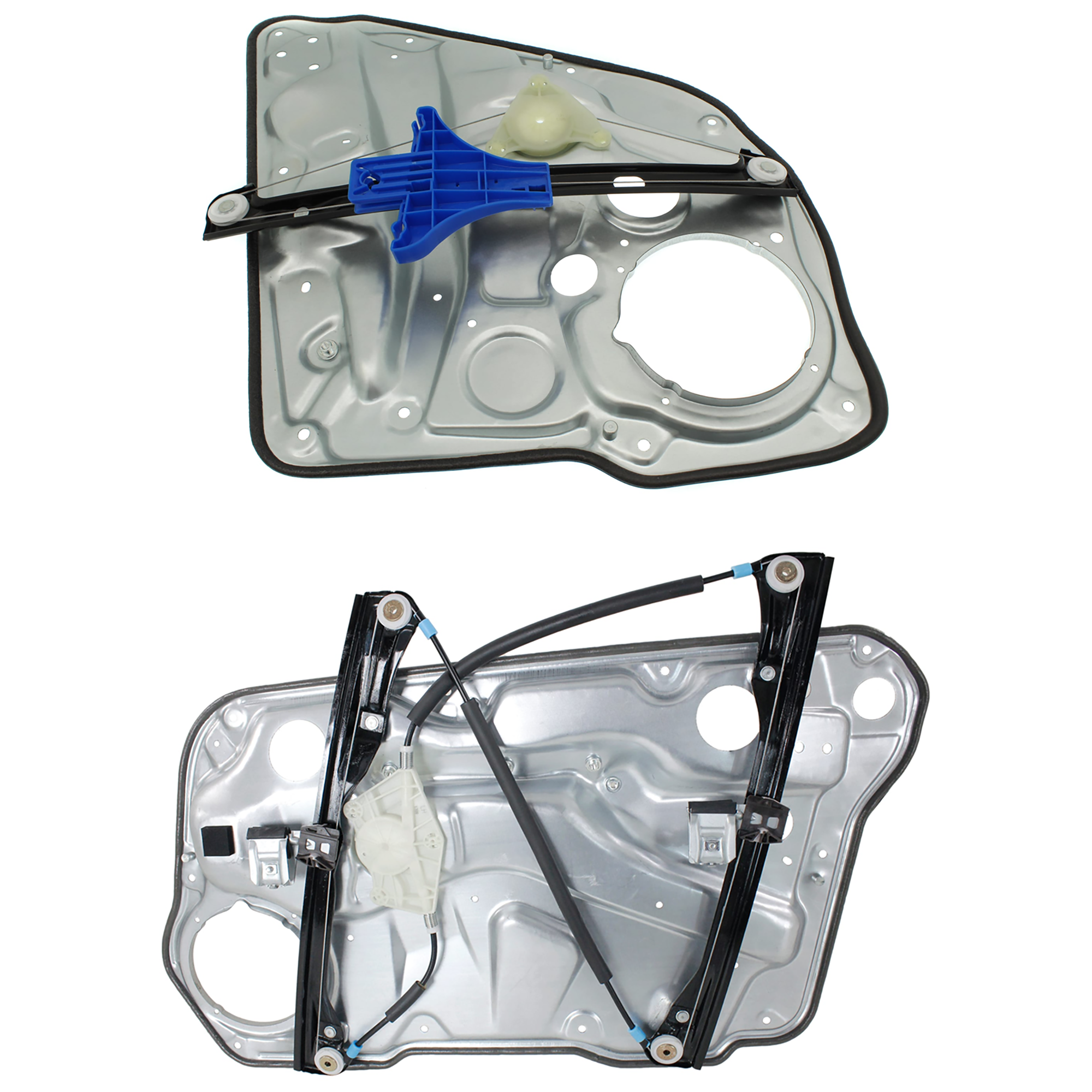 AM JETTA 99-05 FRONT AND REAR WINDOW REGULATOR LH Power w o Motor w Panel SKU SET JV462940 Partslink VW1550105 OEM 1J4837461H 1J5839461A