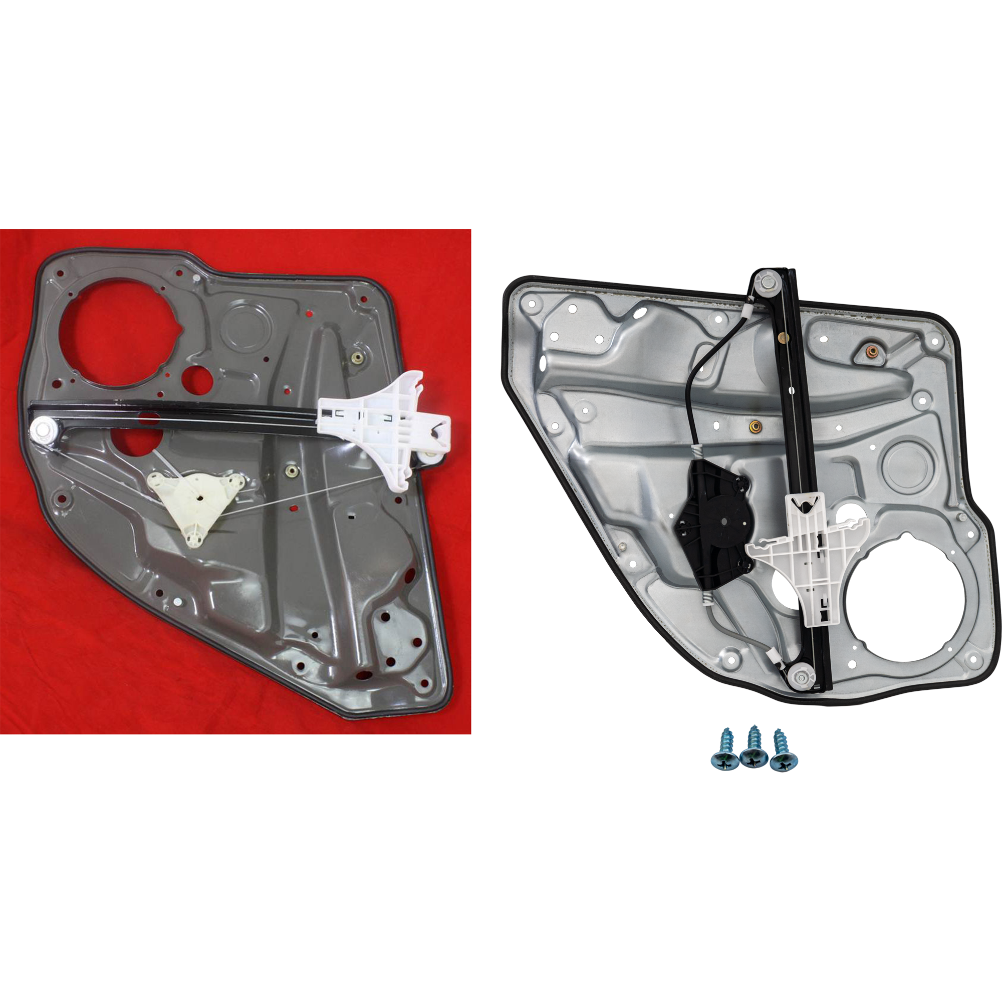 AM GOLF 99-06 REAR WINDOW REGULATOR RH AND LH Power w o Motor w Panel 4 Door SKU SET JV491703 Partslink VW1550102 VW1551102 OEM 1J4839461F 1J4839462F