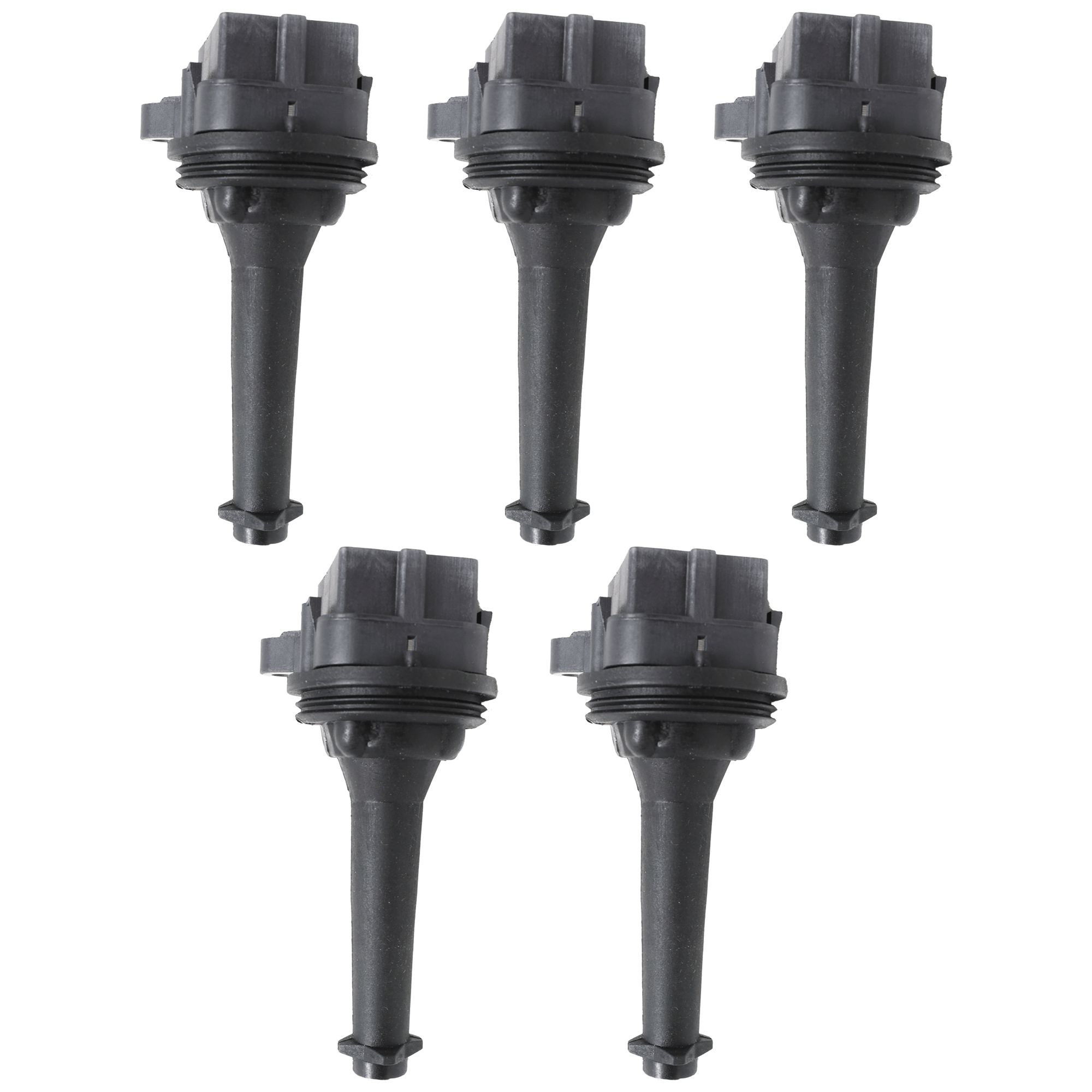 AM V70-99-07 IGNITION COIL Set of 5-5 Cylinder 12 Volts Blade Type 4 Prong Male Terminal Coil Pack Style SKU SET JV504605-5