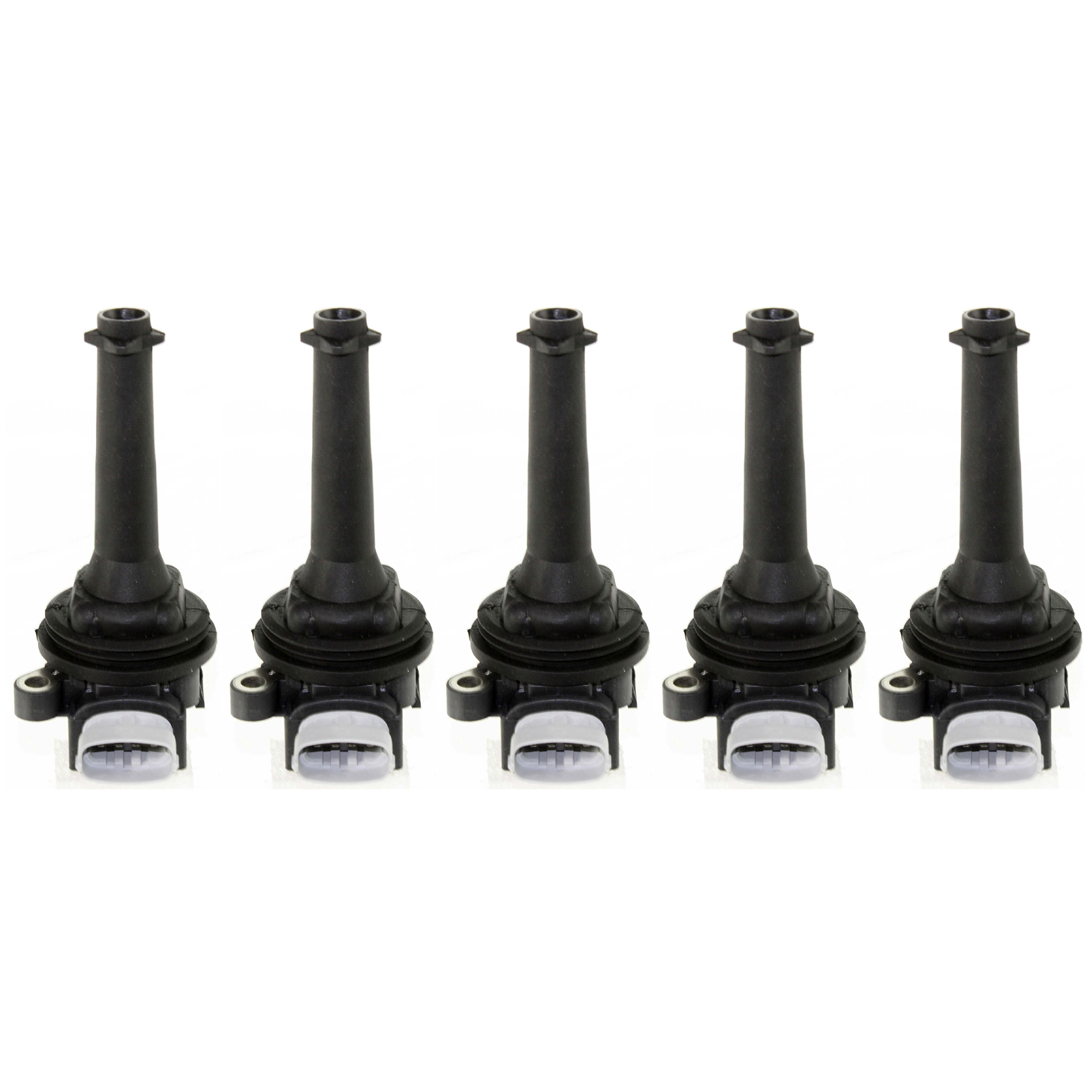 AM S40-04-11 S60-04-16 IGNITION COIL Set of 5-12 Volts 5 Cylinder Blade Type 4 Prong Male Terminal Coil Pack Sty SKU SET JV504612-5