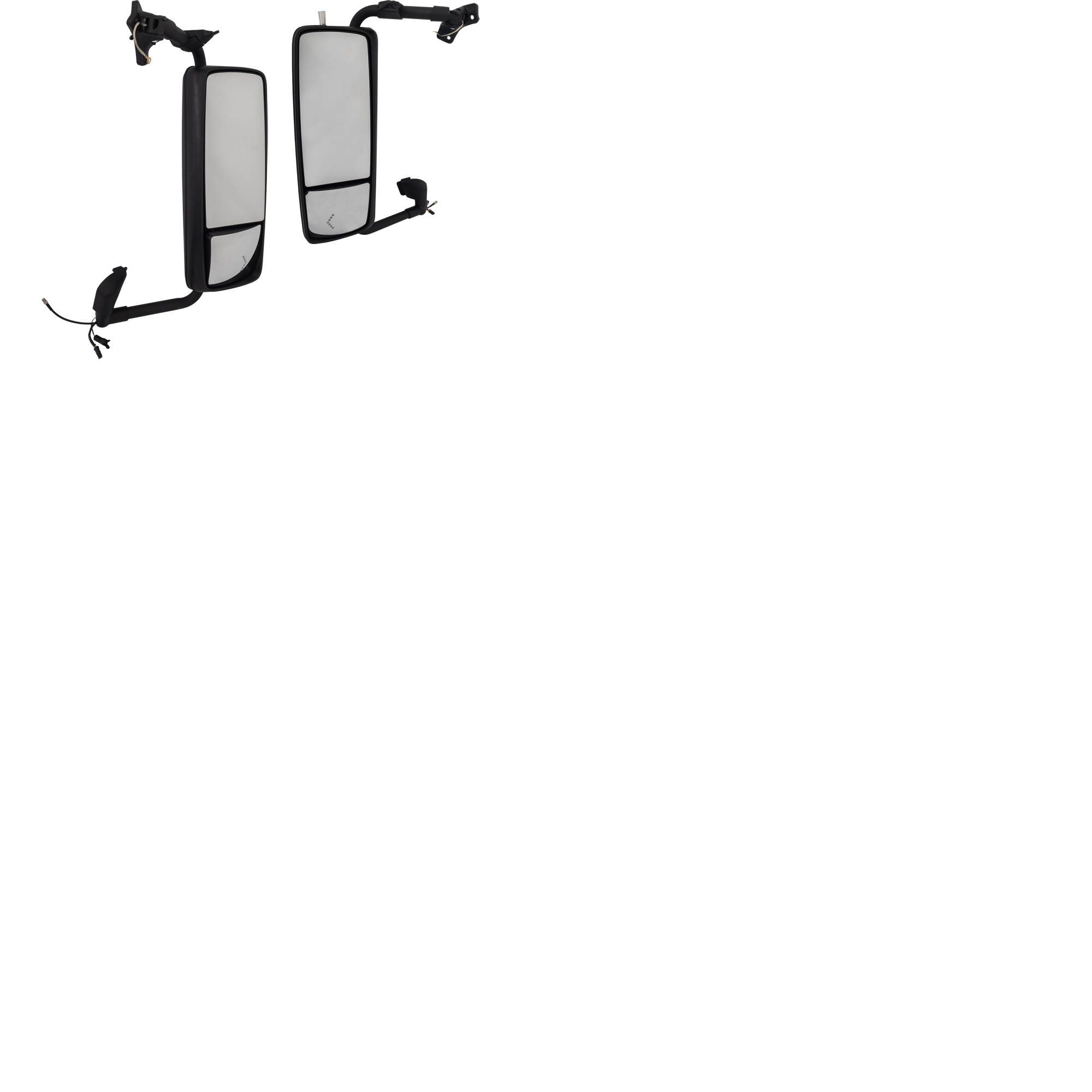 AM VOLVO VNL 16-24 MIRROR RH AND LH Power Upper Manual Adjust Lower Non Folding Heated Paintable w Arm and Signal Light No Auto dimming Memory Blind Spot Detection Puddle Light SKU SET JVL56ER HD OEM 82715380-82715382
