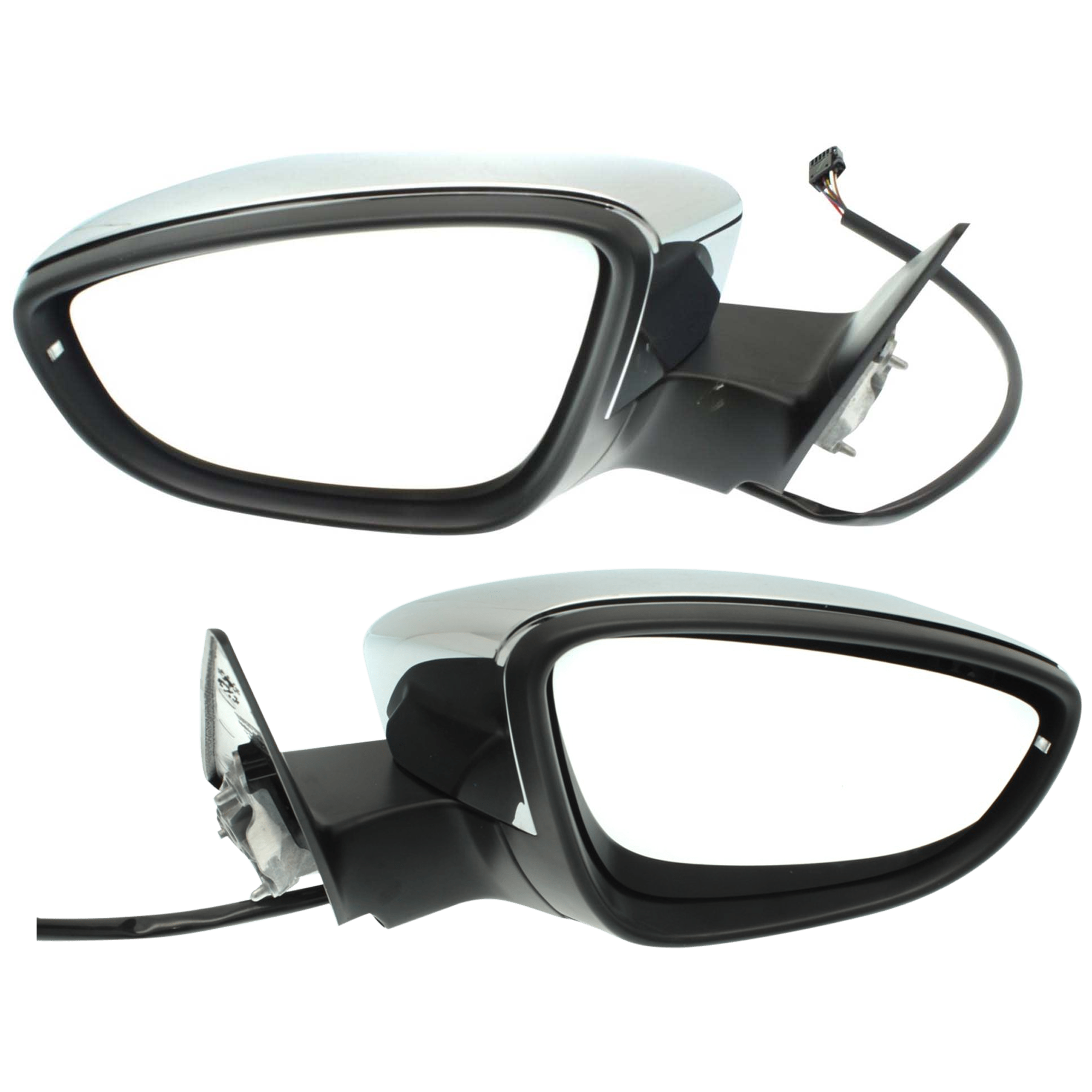 AM BEETLE 12-19 MIRROR RH AND LH Power Manual Folding Heated Chrome w In housing Signal Light No Auto dimming BSD and Memory SKU SET JVW59CR S Partslink VW1320157 VW1321157 OEM 5C5857507B9B9 PFM 5C5857508B9B