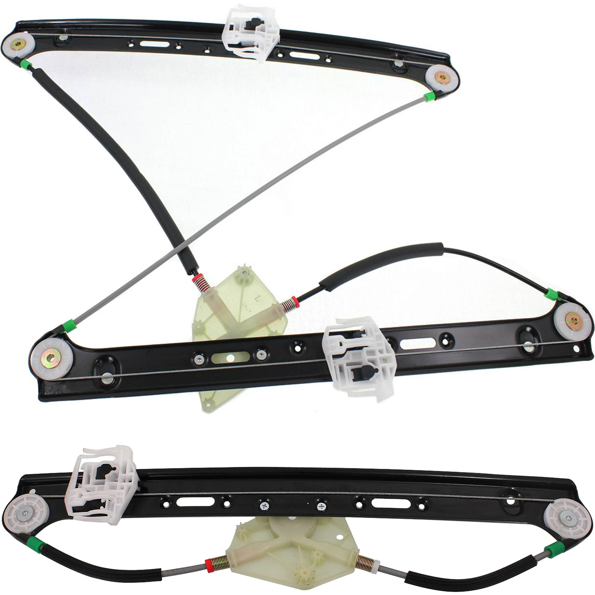 AM X3-04-10 FRONT AND REAR WINDOW REGULATOR LH Power w o Motor SKU SET JWB462916-2L Partslink BM1350108 BM1550110 OEM 51333448249-51353448251