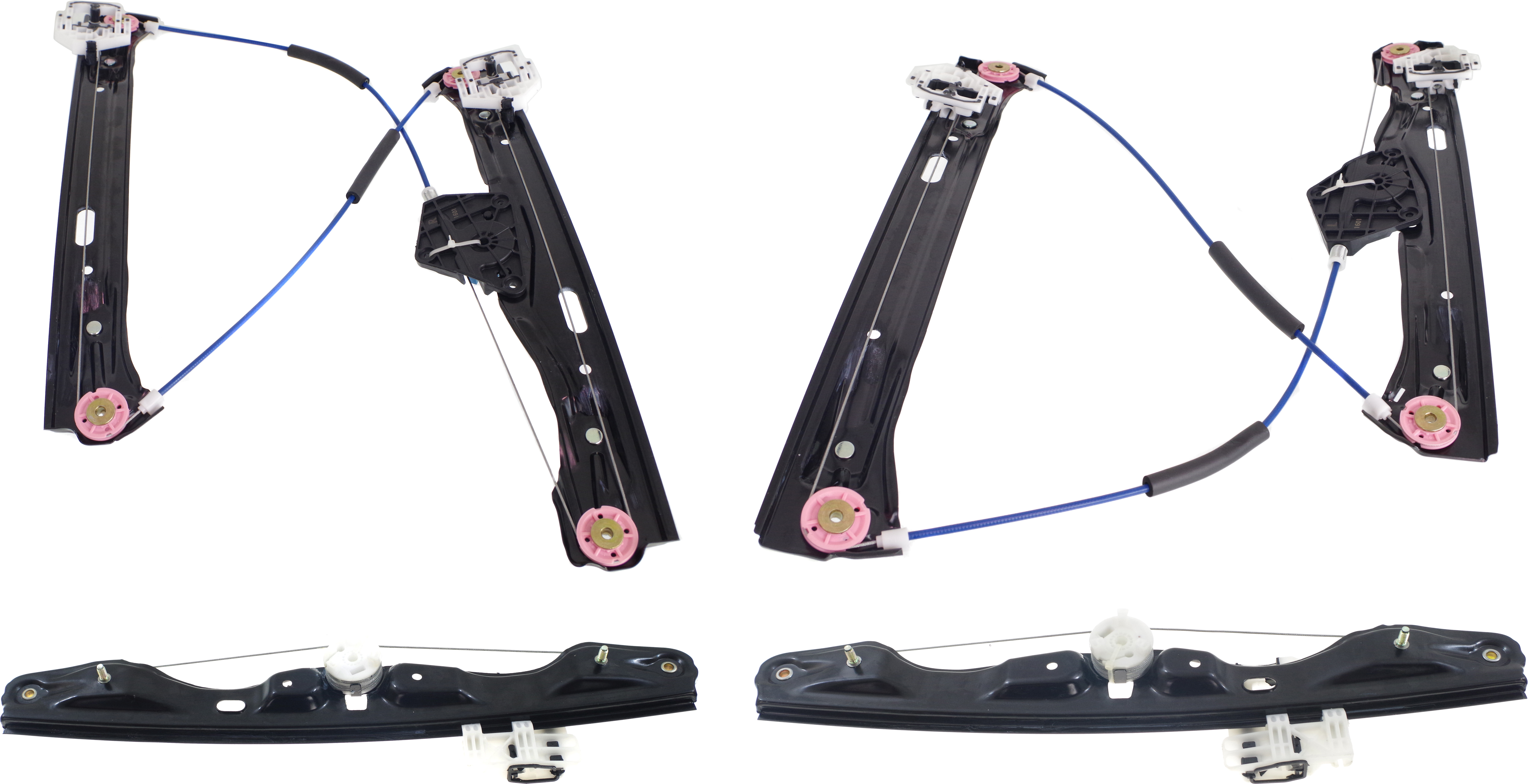 AM 3 SERIES 12-19 FRONT AND REAR WINDOW REGULATOR RH AND LH Set of 4 Power w o Motor Sedan Wagon 14-17 SKU SET JWB462923-4 Partslink BM1350120 BM1351120 BM1550121 BM1551121 OEM 51337281885-51337281886-513572