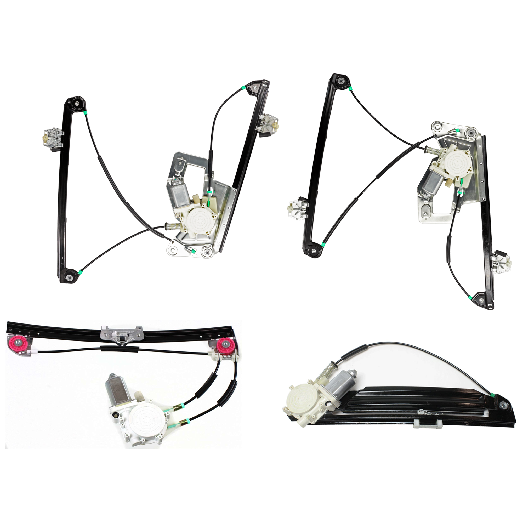 AM 528I 540I 97-99 FRONT AND REAR WINDOW REGULATOR RH AND LH Power With Motor SKU SET JWB491701-4 Partslink BM1350117 BM1351117 BM1550109 BM1551112 OEM 51338252393 PFM 51338252394 PF