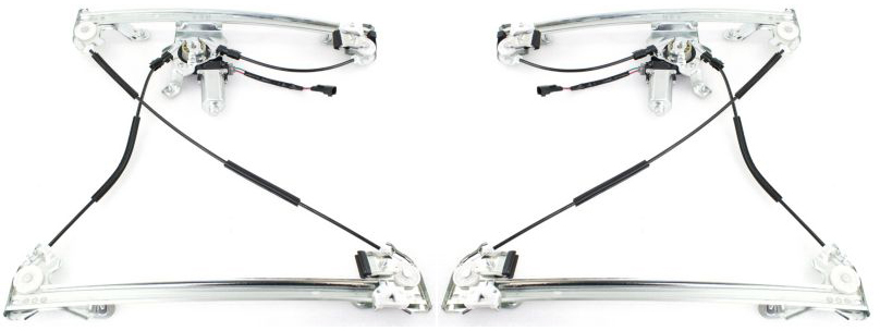 AM F 150-06-08 FRONT WINDOW REGULATOR RH and LH Power w Motor From 8-09-05 Super Cab SKU SET JWF462915 Partslink FO1350152 FO1351152 OEM 6L3Z1823200BA 6L3Z1823201BA