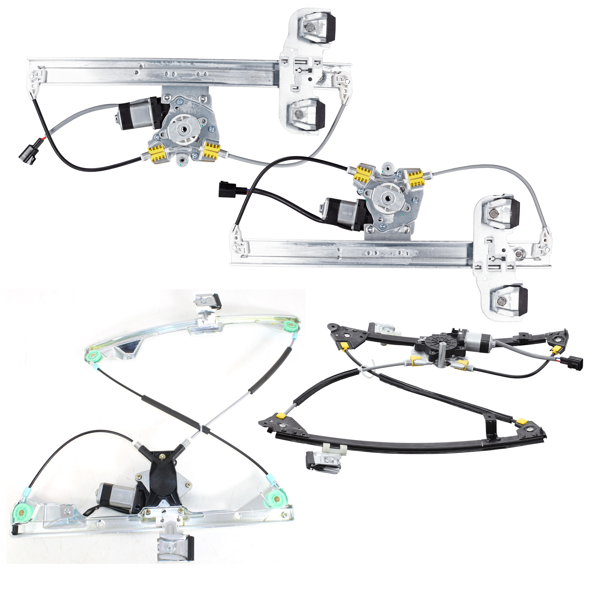 AM GRAND PRIX 04-08 FRONT AND REAR WINDOW REGULATOR RH AND LH Power With Motor SKU SET JWP491703-4 Partslink GM1350152 GM1351152 GM1550135 GM1551135 OEM 15869654-15869655-15934640-159