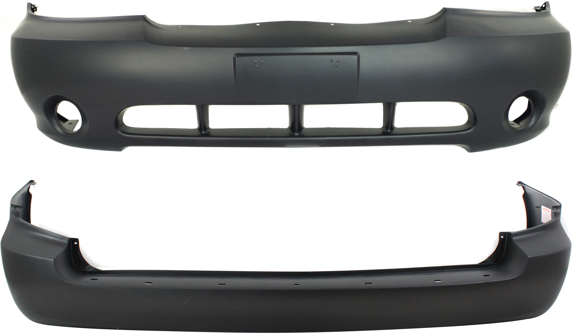 AM SEDONA 02-05 FRONT AND REAR BUMPER COVER Set of 2 Primed SKU SET K010304-2 Partslink KI1000115 KI1100115 OEM 0K53B50031XX 0K52Y50221XX