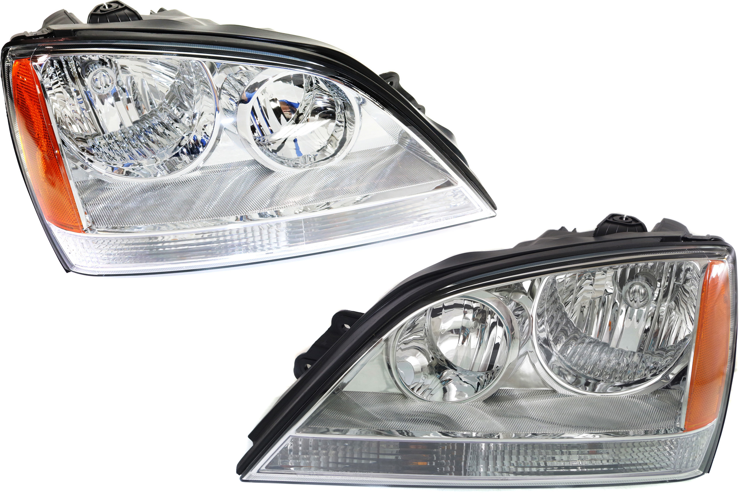 AM SORENTO 05-06 HEAD LAMP RH AND LH Assembly Halogen w o Sport Package SKU SET K100147 Partslink KI2502121 KI2503121 OEM 921013E041-921023E041