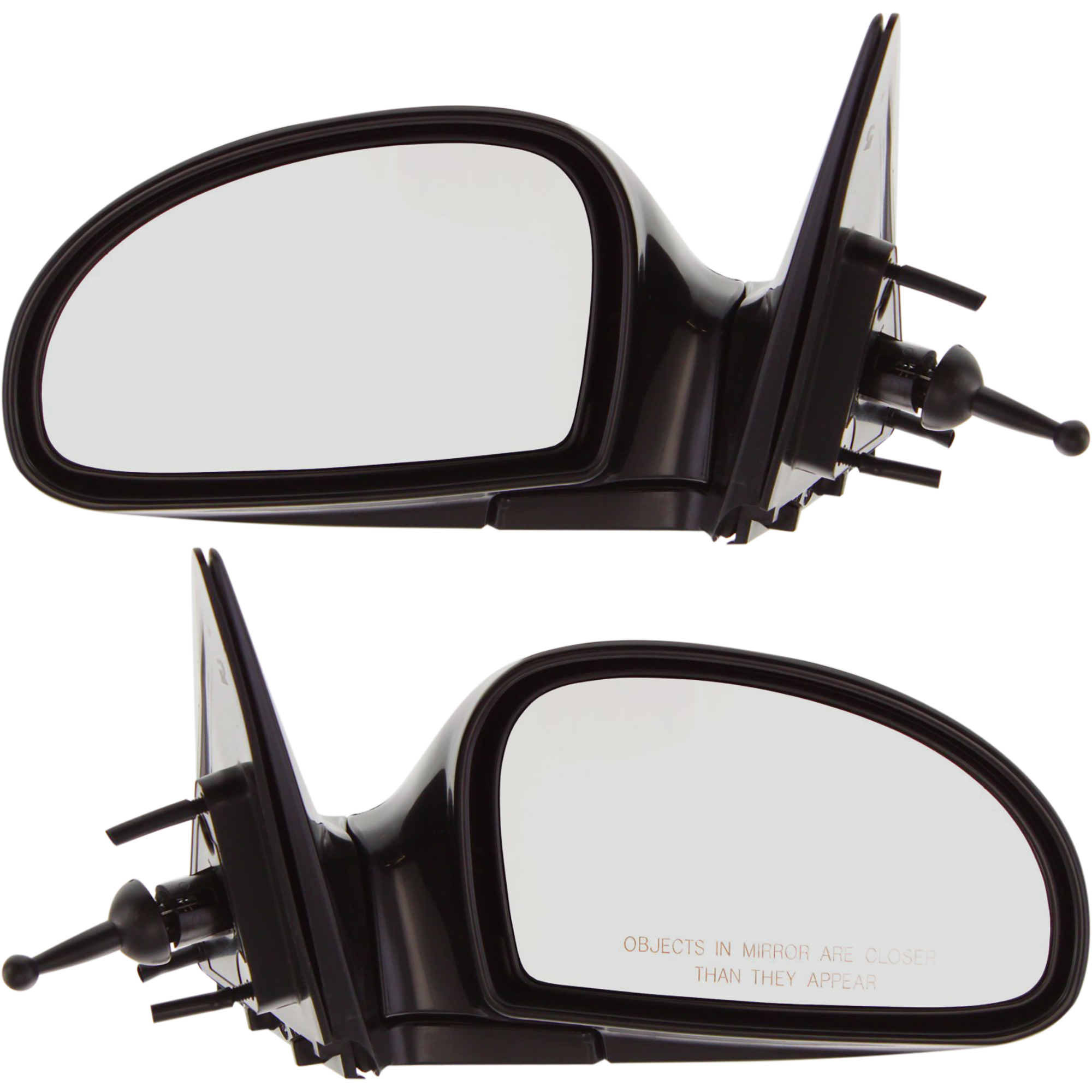 AM SPECTRA 04-09 MIRROR RH AND LH Manual Adjust Manual Folding Non Heated Paintable Chrome Glass Sedan Hatchback SKU SET KA14R Partslink KI1320125 KI1321125 OEM 876102F051-876202F201