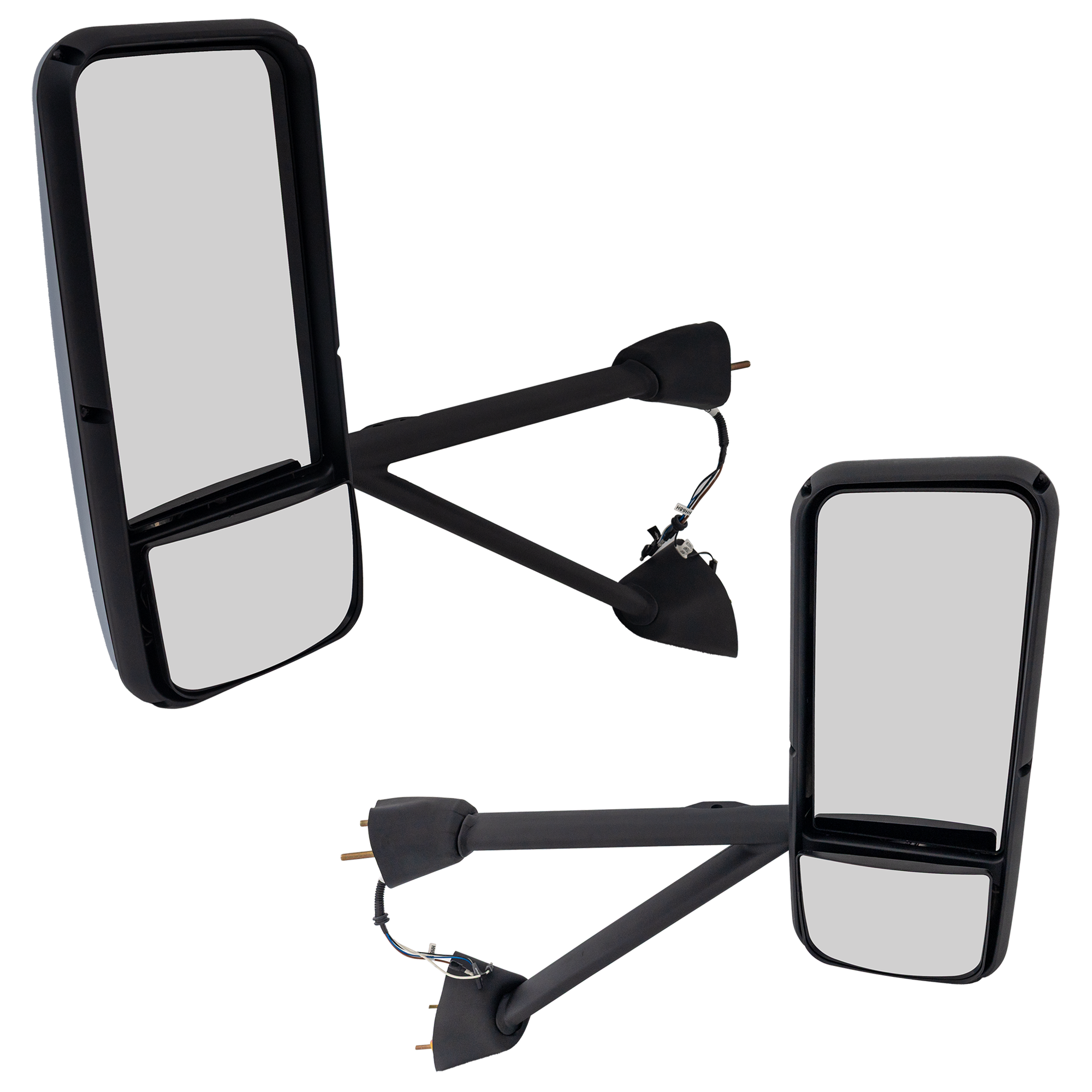 AM KENWORTH T800-90-13 MIRROR RH AND LH Power Heated Chrome w Arm SKU SET KW02ER HD OEM Heavy Duty