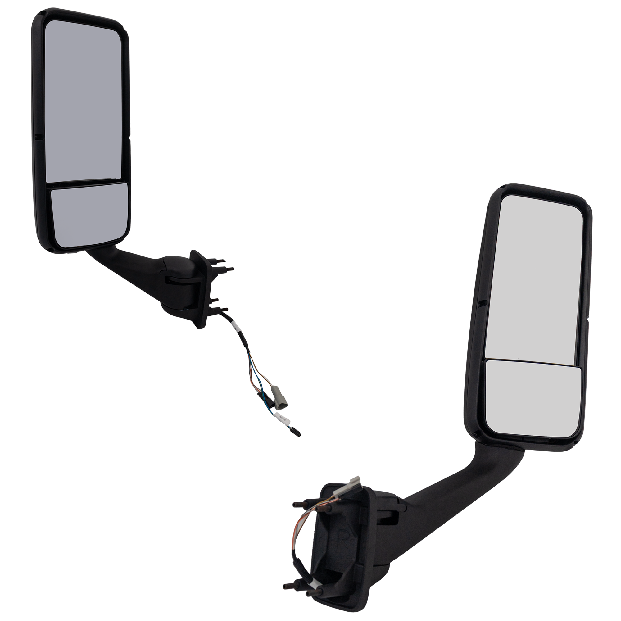 AM KENWORTH T700-11-14 T2000-97-11 MIRROR RH AND LH Power Upper Manual Lower Heated Paintable w Arm SKU SET KW06ER HD OEM Heavy Duty