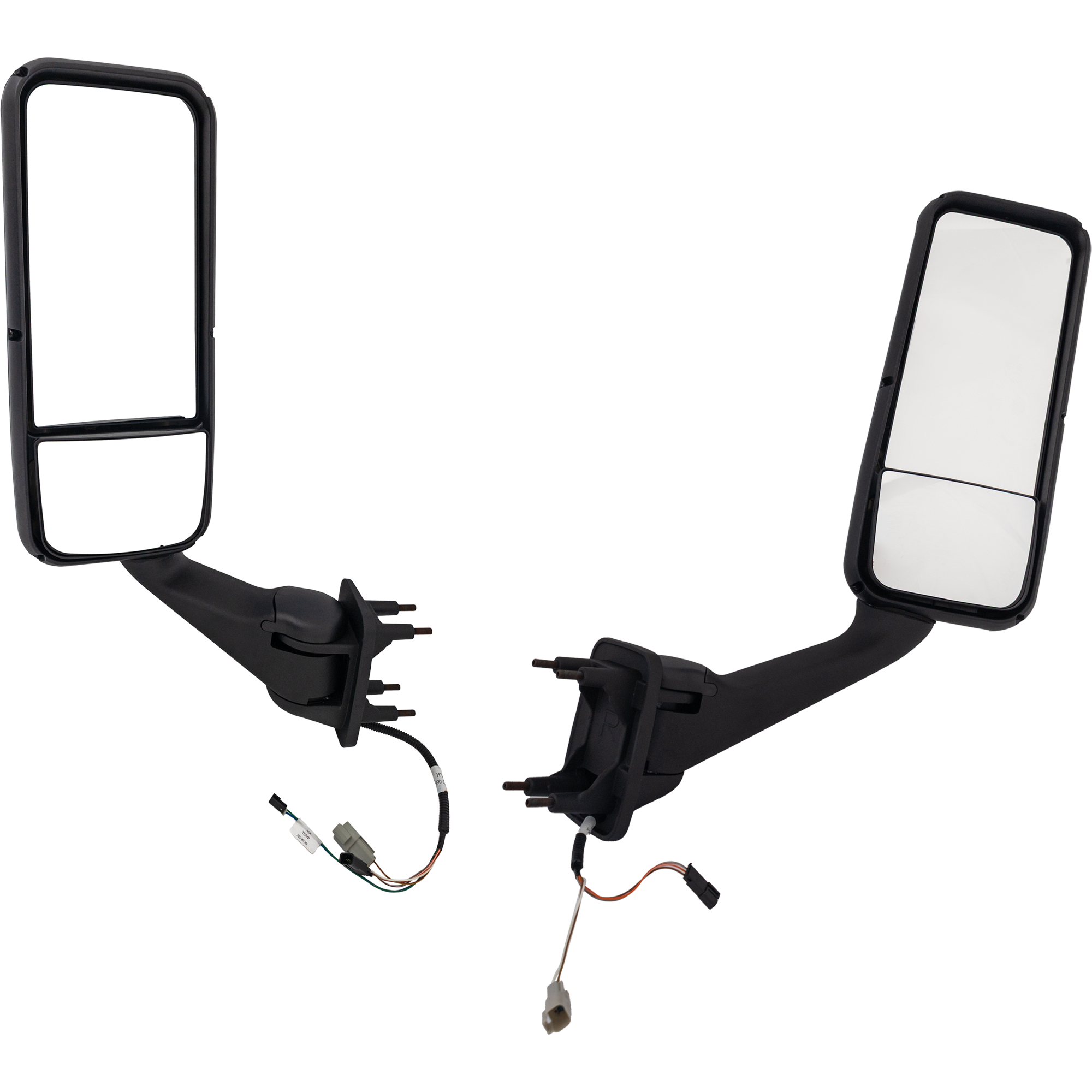 AM KENWORTH T700-11-14 T2000-97-11 MIRROR RH AND LH Power Upper Manual Lower Heated Chrome w Arm SKU SET KW07ER HD OEM Heavy Duty
