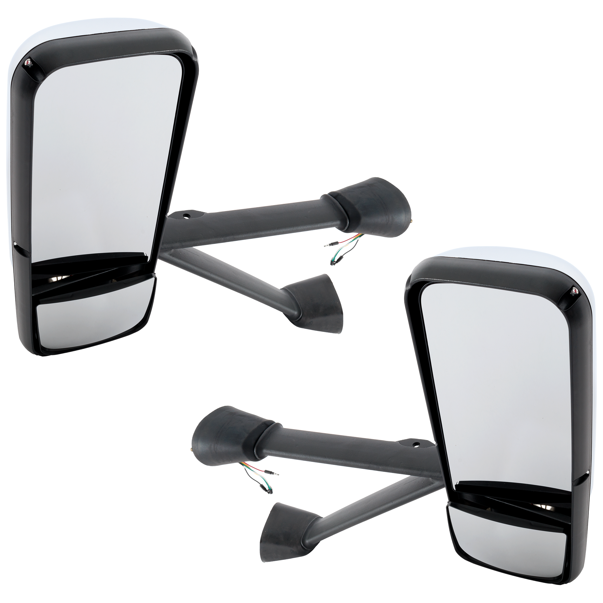 AM KENWORTH T660-08-17 MIRROR RH AND LH Power Manual Folding Heated Chrome No Auto dimming BSD Built in Signal Light Puddle Light and Memory Recall SKU SET KW09ER HD OEM R59101022 R591061101 R59101922