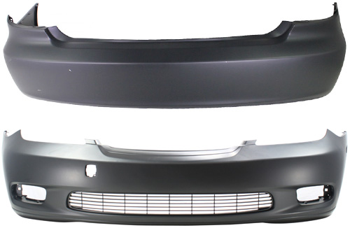 AM ES300-02-03 ES330-04-04 FRONT AND REAR BUMPER COVER Primed SKU SET L010305P 2 Partslink LX1000133 LX1100117 OEM 5211933927-5215933911