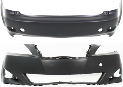 AM IS250 IS350-06-08 FRONT AND REAR BUMPER COVER Primed w o Pre Collision System SKU SET L010309P 2 Partslink LX1000163 LX1100129 OEM 5211953925-5215953905