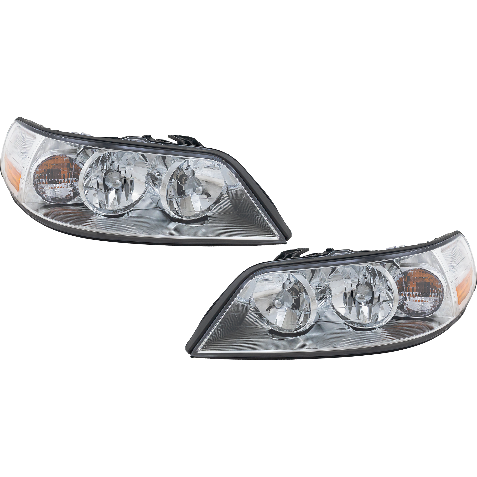 AM TOWN CAR 03-04 HEAD LAMP RH AND LH Assembly Halogen SKU SET L100105 Partslink FO2502184 FO2503184 OEM 4W1Z13008AB 4W1Z13008AA