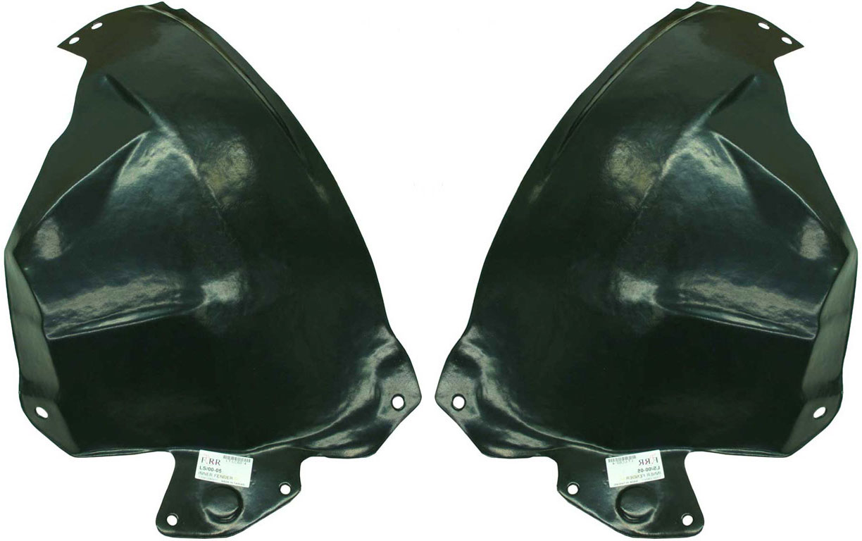 AM LS 00-06 FRONT FENDER LINER RH AND LH Rear Section SKU SET L222135 Partslink FO1711105 FO1710105 OEM XW4Z16102AA 2W4Z16103AA