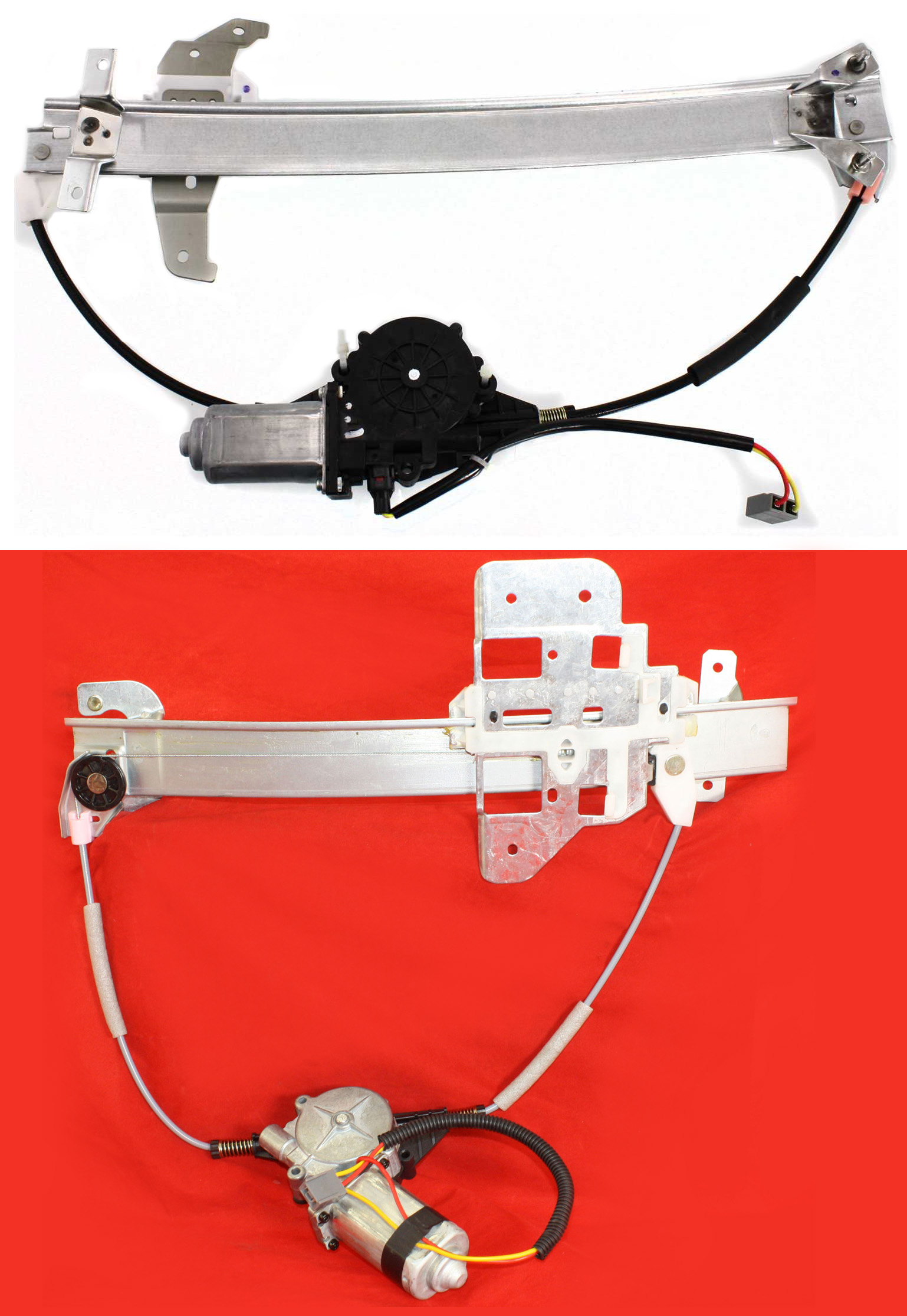 AM TOWN CAR 95-97 FRONT AND REAR WINDOW REGULATOR LH Power w Motor SKU SET L462914-2L Partslink FO1350124 OEM 1W7Z5423395AA F2VY5423395B F3V