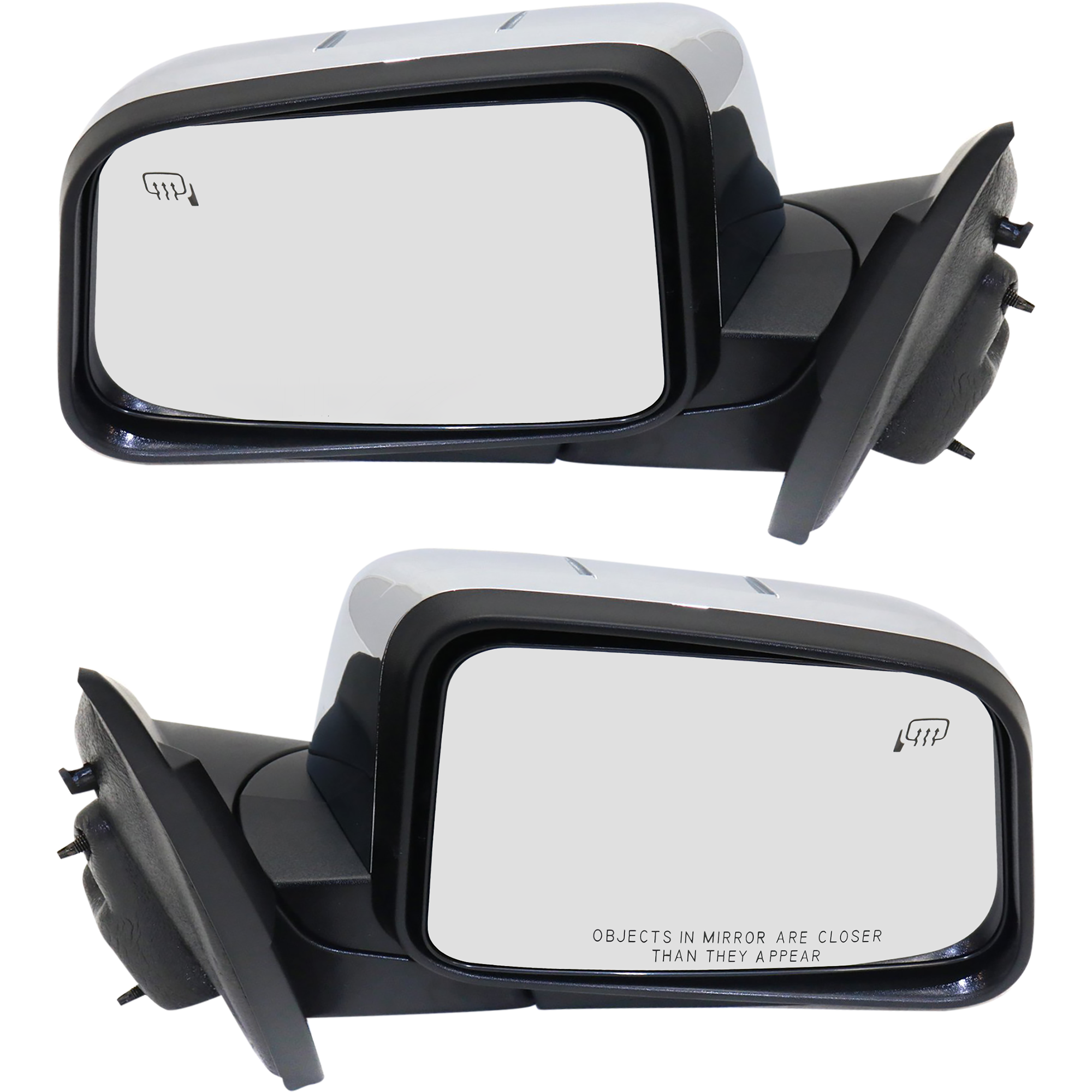 AM MKX 07-07 MIRROR RH AND LH Power Manual Folding Heated Chrome w Puddle Light No Memory SKU SET LN23CR Partslink FO1320475 FO1321475 OEM 7A1Z17682AB 7A1Z17683AB