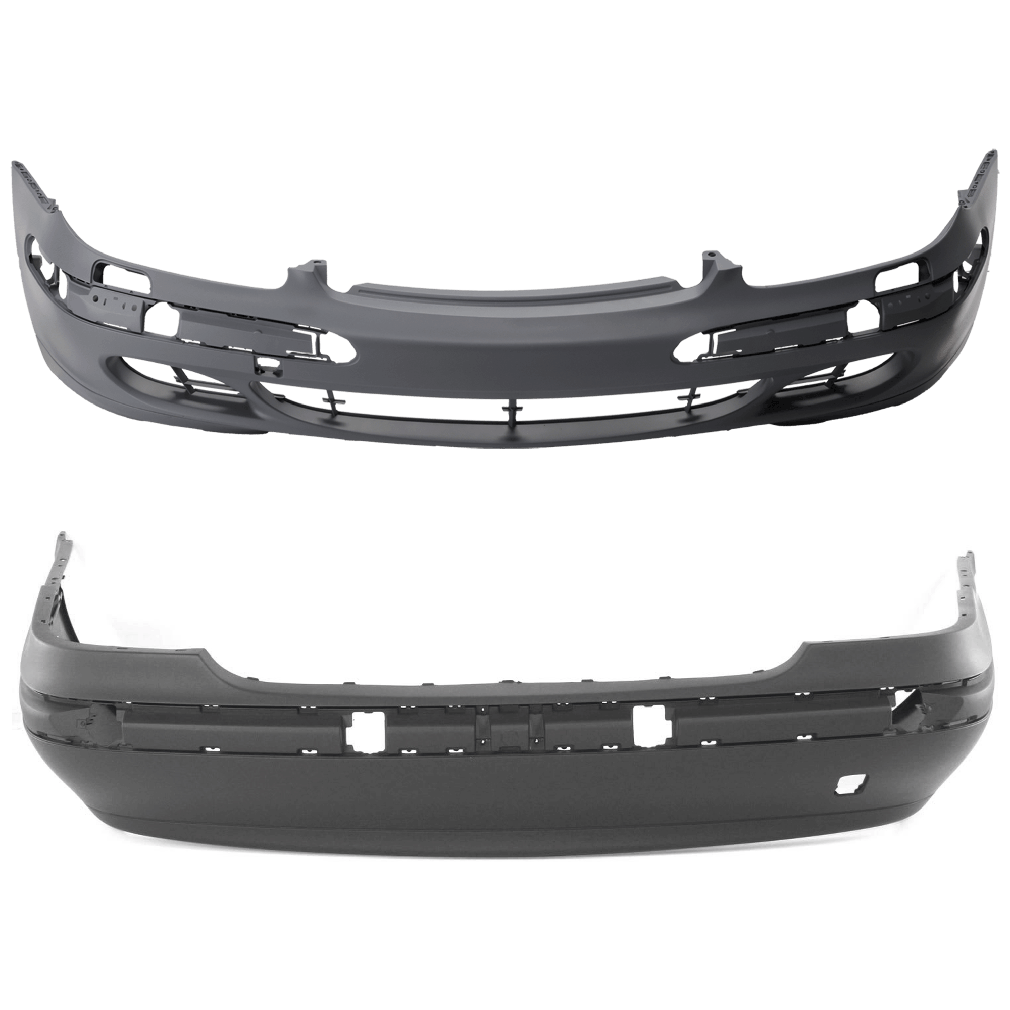AM S CLASS 03-06 FRONT AND REAR BUMPER COVER 220 Chassis w o license plate provision and Sport Pkg Front w parking aid sensor holes Rear w o parking aid sensor holes SKU SET M010353P