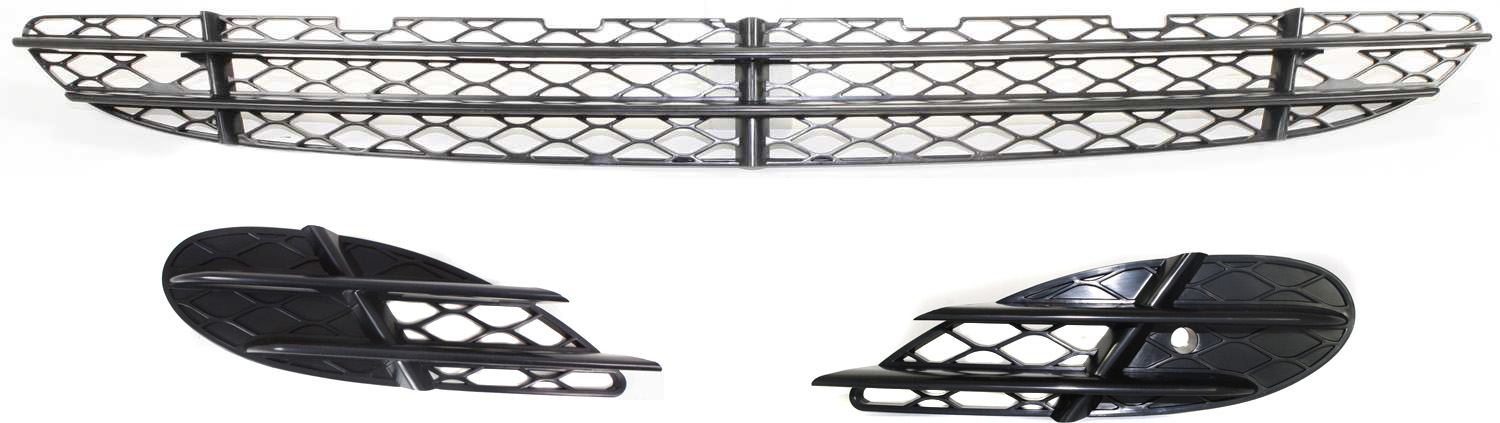 AM S CLASS 03-06 FRONT BUMPER GRILLE Set of 3 Outer RH and LH and Center w o Sport Package 220 chassis SKU SET M015315-3 Partslink MB1036108 MB1038113 OEM 2208851523-2208851423-22088513