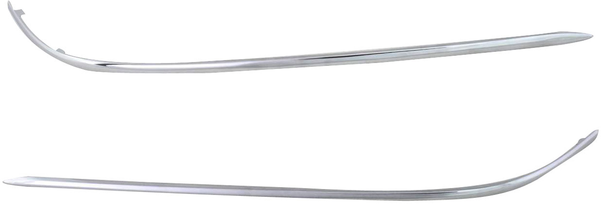 AM C32 AMG 2-4 FRONT BUMPER MOLDING RH AND LH Outer Chrome SKU SET M016109 Partslink MB1044103 MB1046103 OEM 2038850874-2038850774