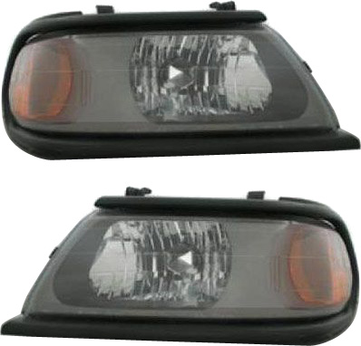 AM MONTERO SPORT 00-04 HEAD LAMP RH AND LH Assembly Halogen w Black Bezels SKU SET M100107 Partslink MI2502126 MI2503126 OEM MR496353 MR496354