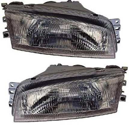 AM MIRAGE 97-01 HEAD LAMP RH AND LH Assembly Halogen Sedan SKU SET M100115 Partslink MI2502114 MI2503114 OEM MR476689 MR476690