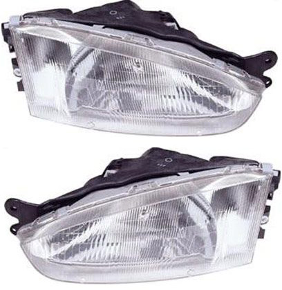 AM MIRAGE 97-02 HEAD LAMP RH AND LH Assembly Halogen Coupe SKU SET M100117 Partslink MI2502110 MI2503110 OEM MR296307 MR296308