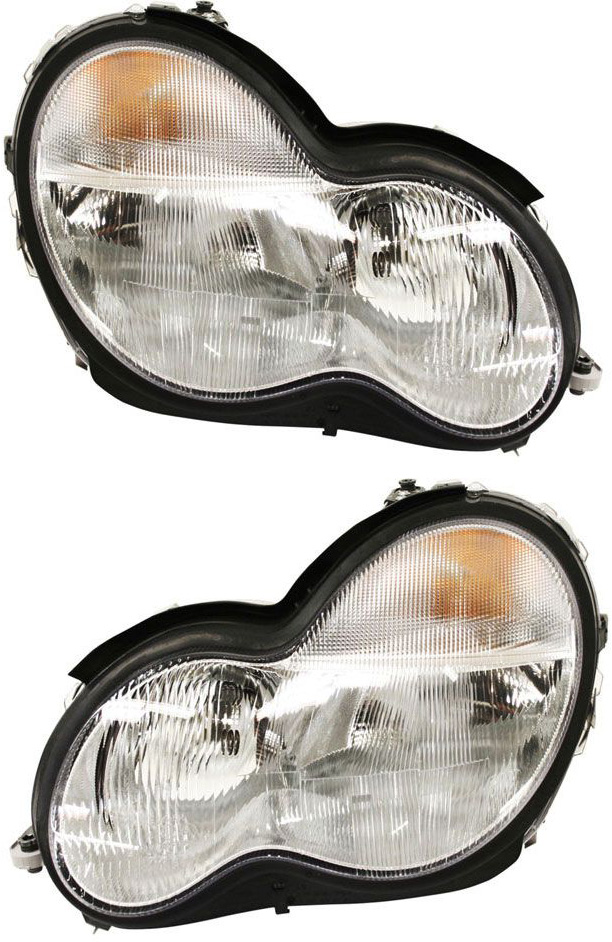AM C CLASS 01-04 HEAD LAMP RH AND LH Assembly Halogen Sedan Wagon SKU SET M100179 Partslink MB2502118 MB2503118 OEM 2038200961-2038201061