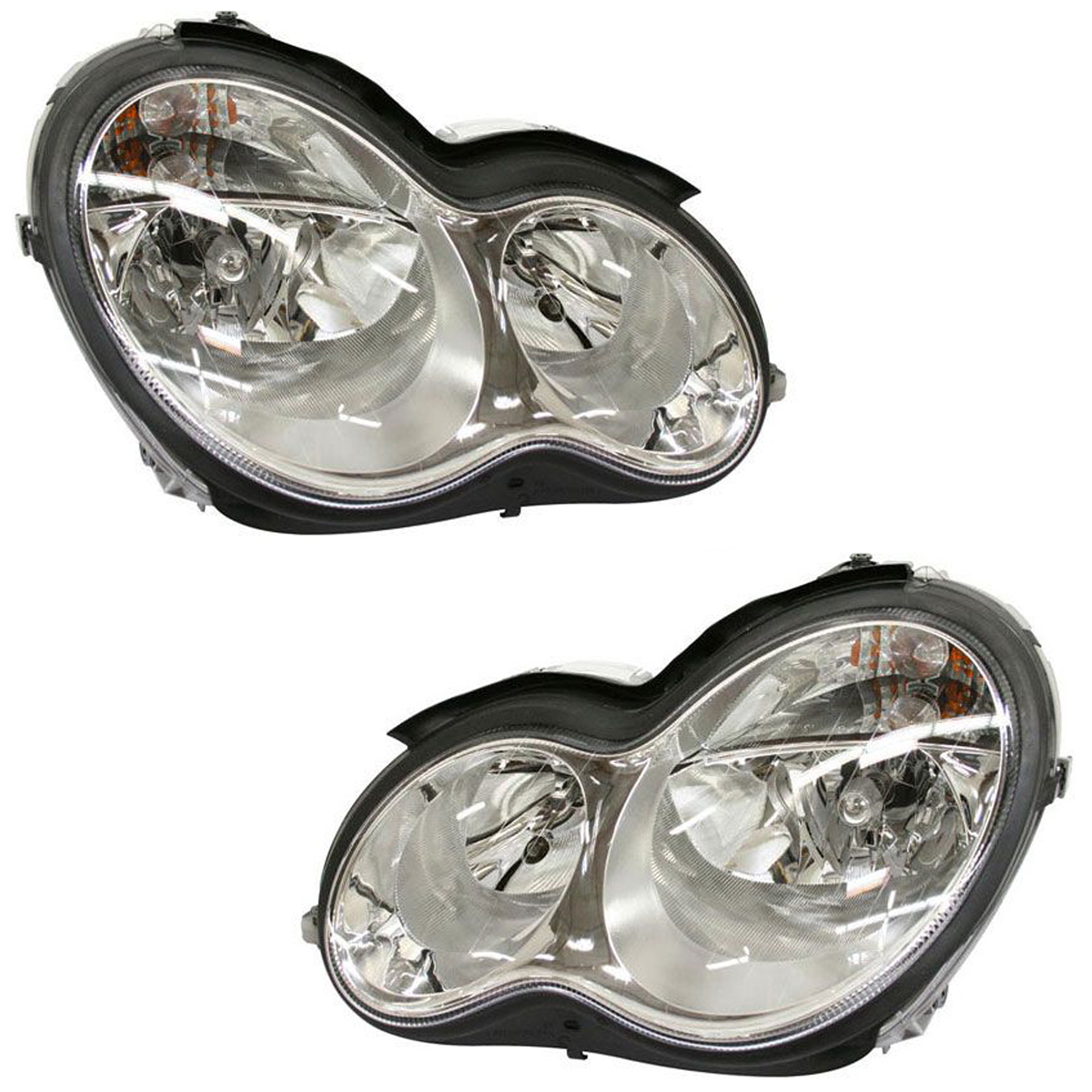 AM C CLASS 05-07 HEAD LAMP RH AND LH Assembly Halogen Sedan SKU SET M100181 Partslink MB2502148 MB2502209 MB2503148 MB2503209 OEM 2038201559-2038203561-20382016