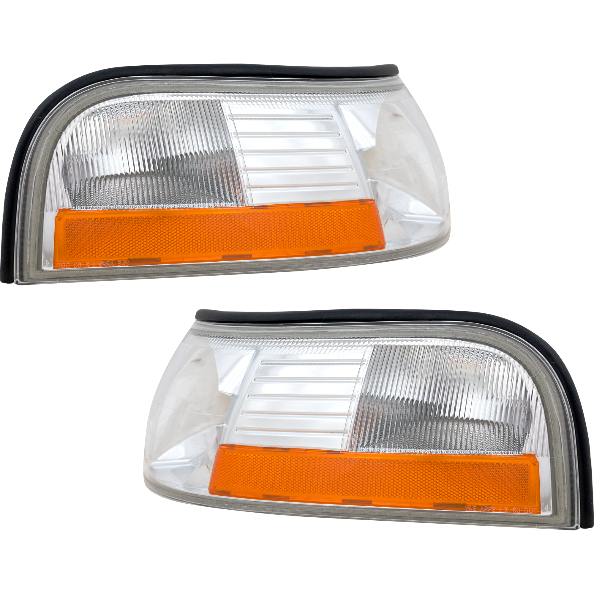 AM GRAND MARQUIS 3-5 CORNER LAMP RH and LH Set of 2 Lens and Housing SKU SET M104101 Partslink FO2520171 FO2521171 OEM 3W3Z13200AA 3W3Z13201AA
