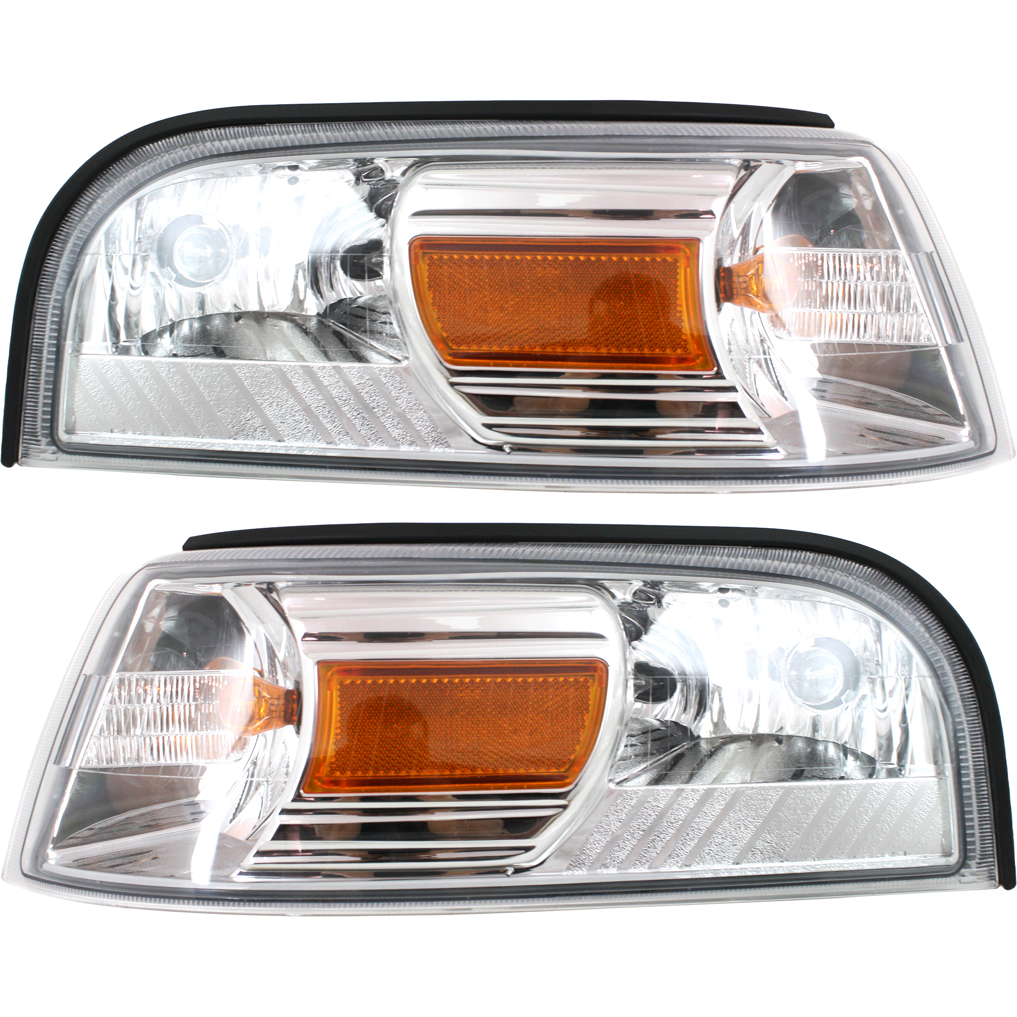 AM GRAND MARQUIS 6-11 CORNER LAMP RH and LH Set of 2 Assembly SKU SET M104109 Partslink FO2526103 FO2527103 OEM 6W3Z13200AA BW3Z13200A 6W3Z132