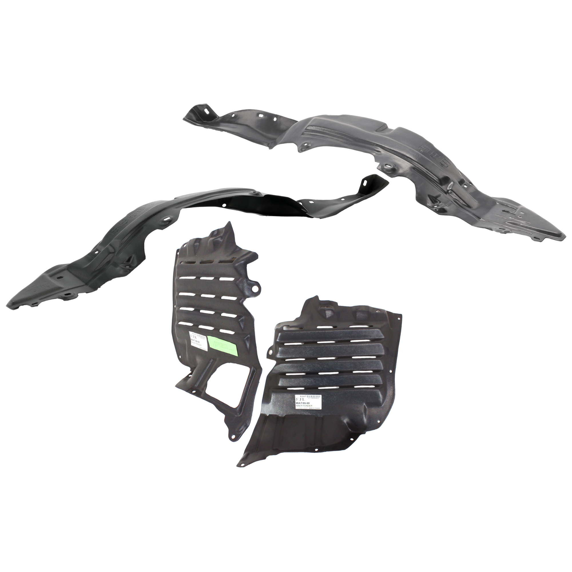 AM MIATA 99-00 FRONT FENDER LINER RH AND LH Front and Rear Section SKU SET M222177-4A