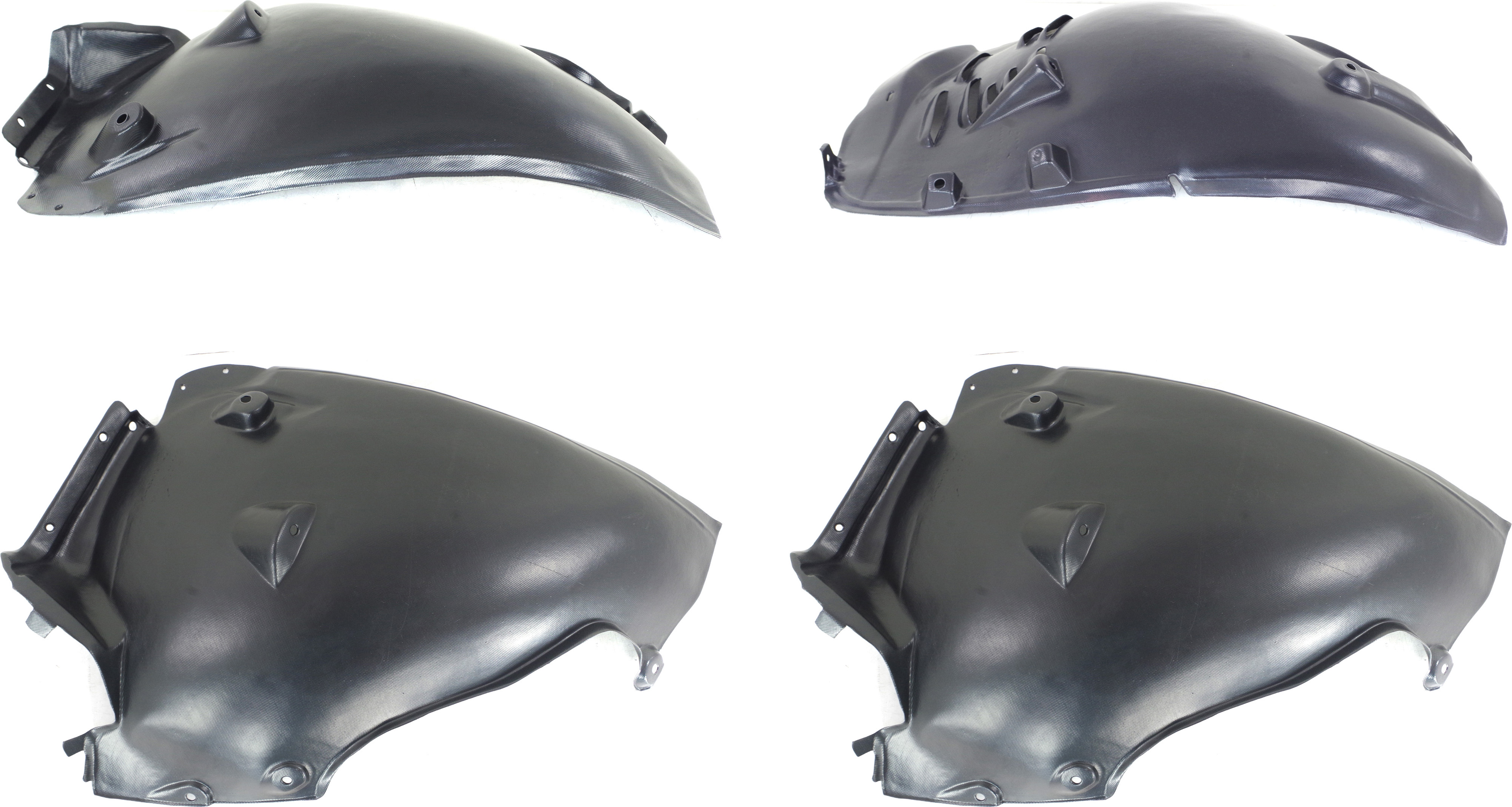 AM E CLASS 03-09 FRONT FENDER LINER RH AND LH Set of 4 Front and Rear Section Sedan Wagon SKU SET M222301-4 Partslink MB1248113 MB1249113 MB1250100 MB1251100 OEM 2116901330-2116901430-21169801