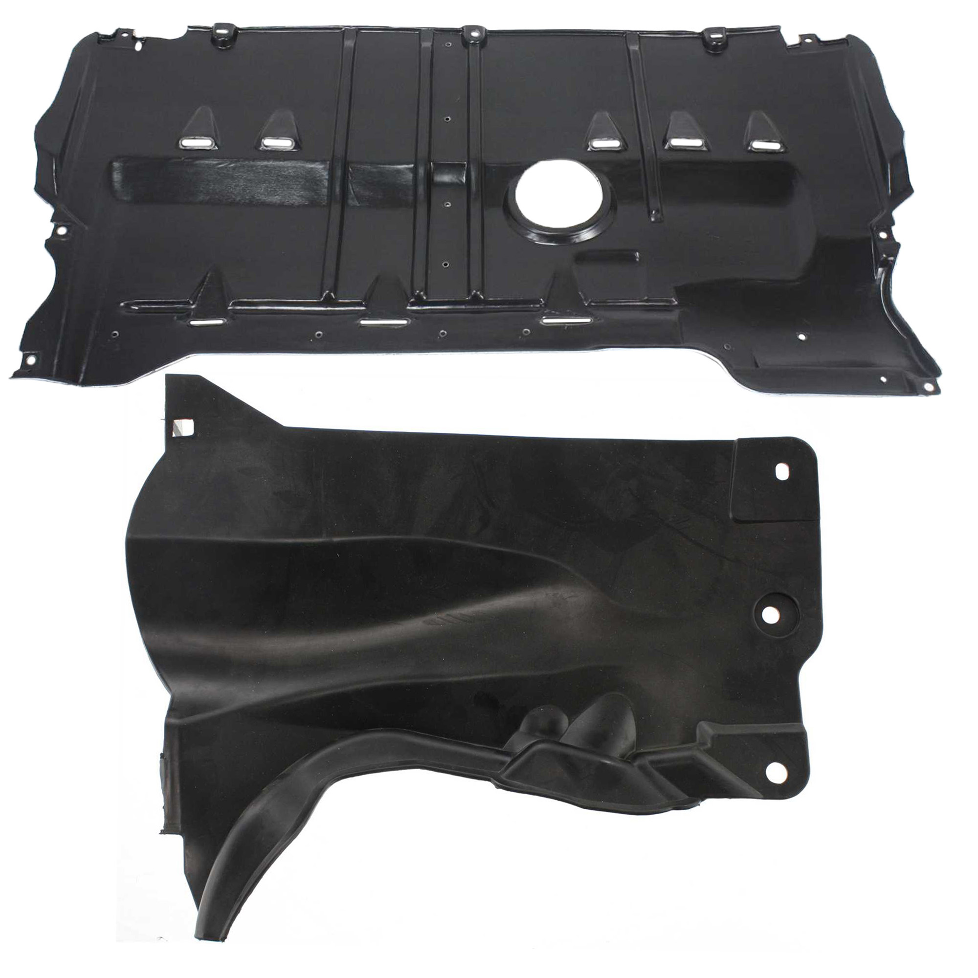 AM MAZDA 3-04-09 MAZDA 5-06-10 ENGINE SPLASH SHIELD Set of 2 Under Cover Rear SKU SET M310114-2 Partslink MA1228103 MA1228102 OEM BP4K56111M BP4K56114D