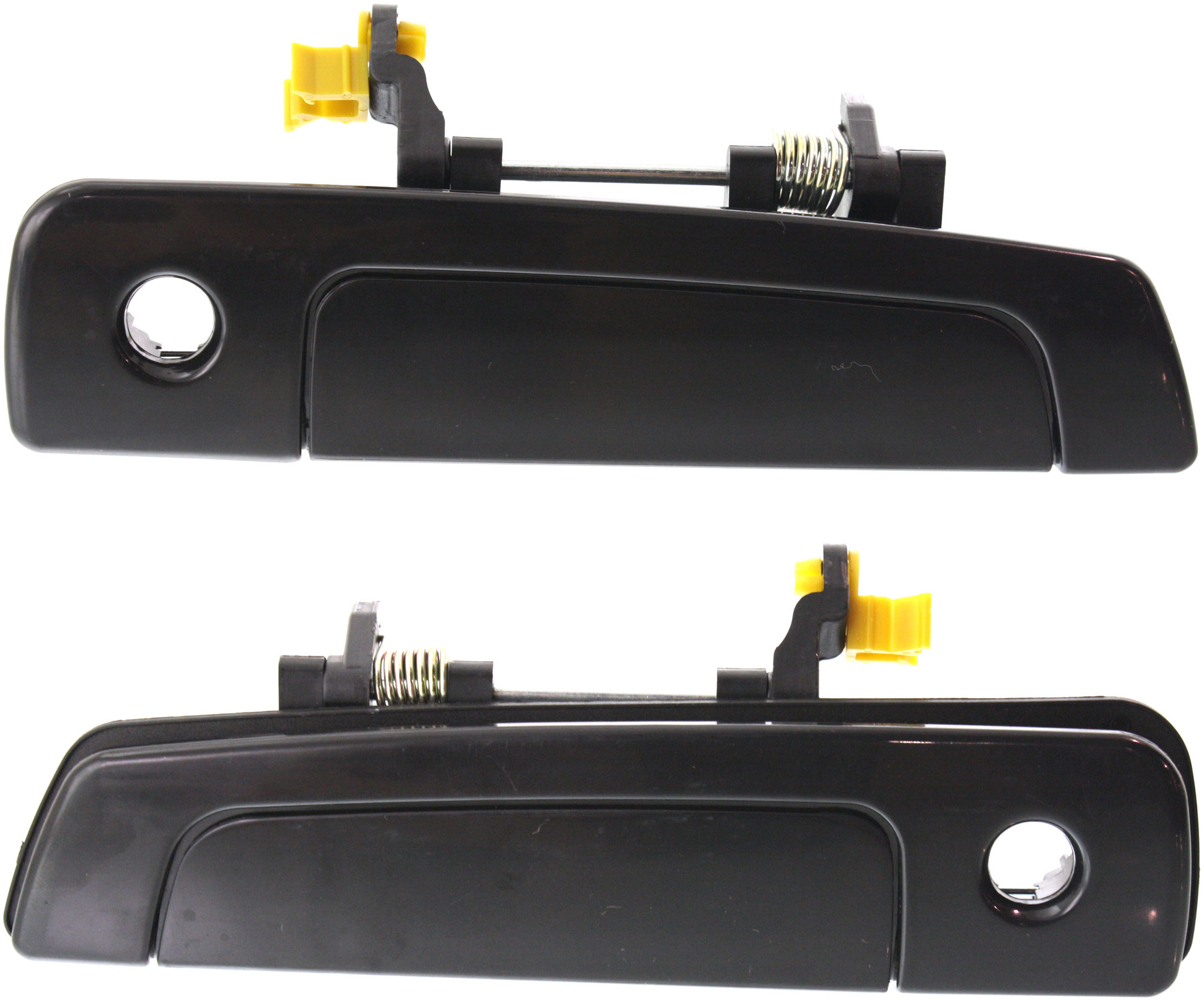 AM ECLIPSE 00-04 SEBRING 05-05 FRONT EXTERIOR DOOR HANDLE RH AND LH AND LH Smooth Black w Keyhole SKU SET M462107 Partslink MI1311103 MI1310103 OEM MR271868 MR271867