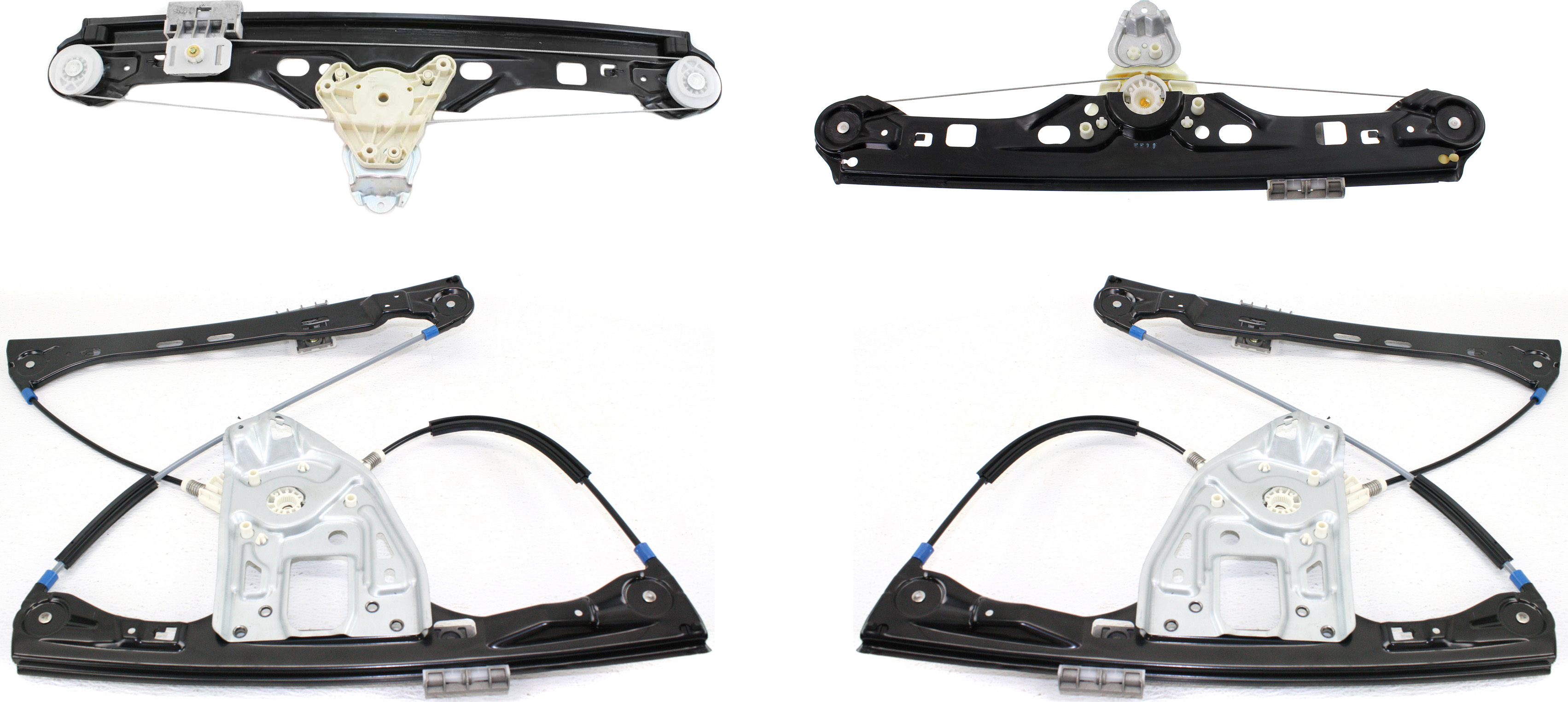 AM C CLASS 01-05 FRONT AND REAR WINDOW REGULATOR RH AND LH Set of 4 Power w o Motor 203 Chassis SKU SET M491733-4 Partslink MB1350114 MB1351114 MB1550112 MB1551112 OEM 2037201546-2037201646-20373003