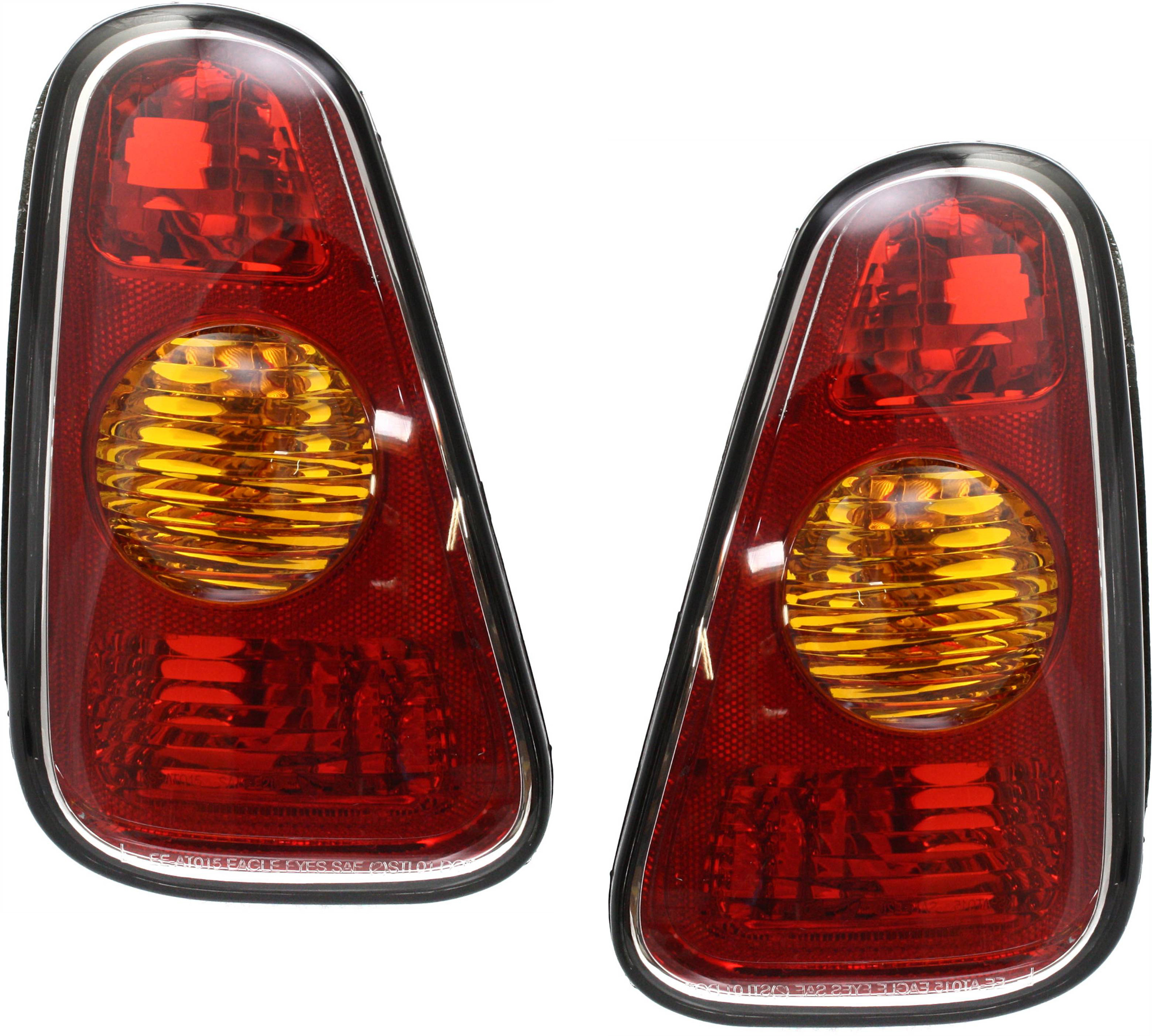 AM COOPER 05-07 TAIL LAMP RH AND LH Lens and Housing Amber and Red Hatchback To 7-04 SKU SET M730127 Partslink MC2819101 MC2818101 OEM 63216935784-63216935783