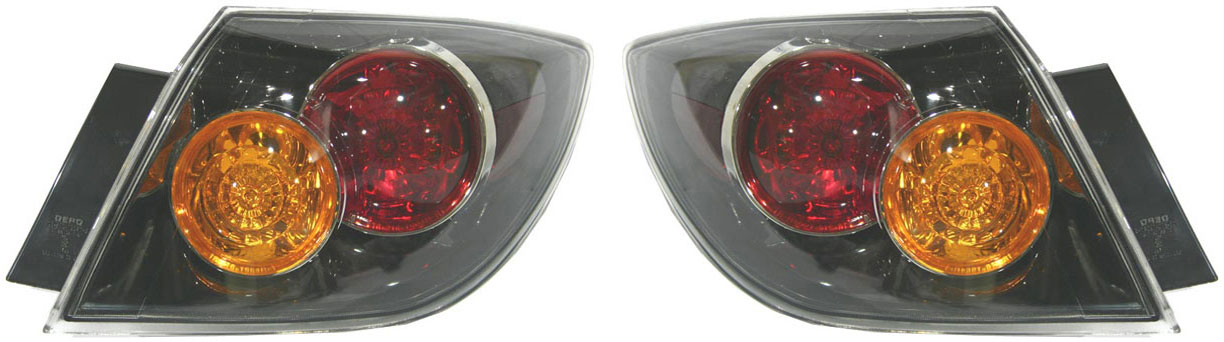 AM MAZDA 3-07-09 TAIL LAMP RH AND LH Lens and Housing Standard Type Hatchback SKU SET M730147 OEM BR5S51150C PFM BR5S51160C PFM