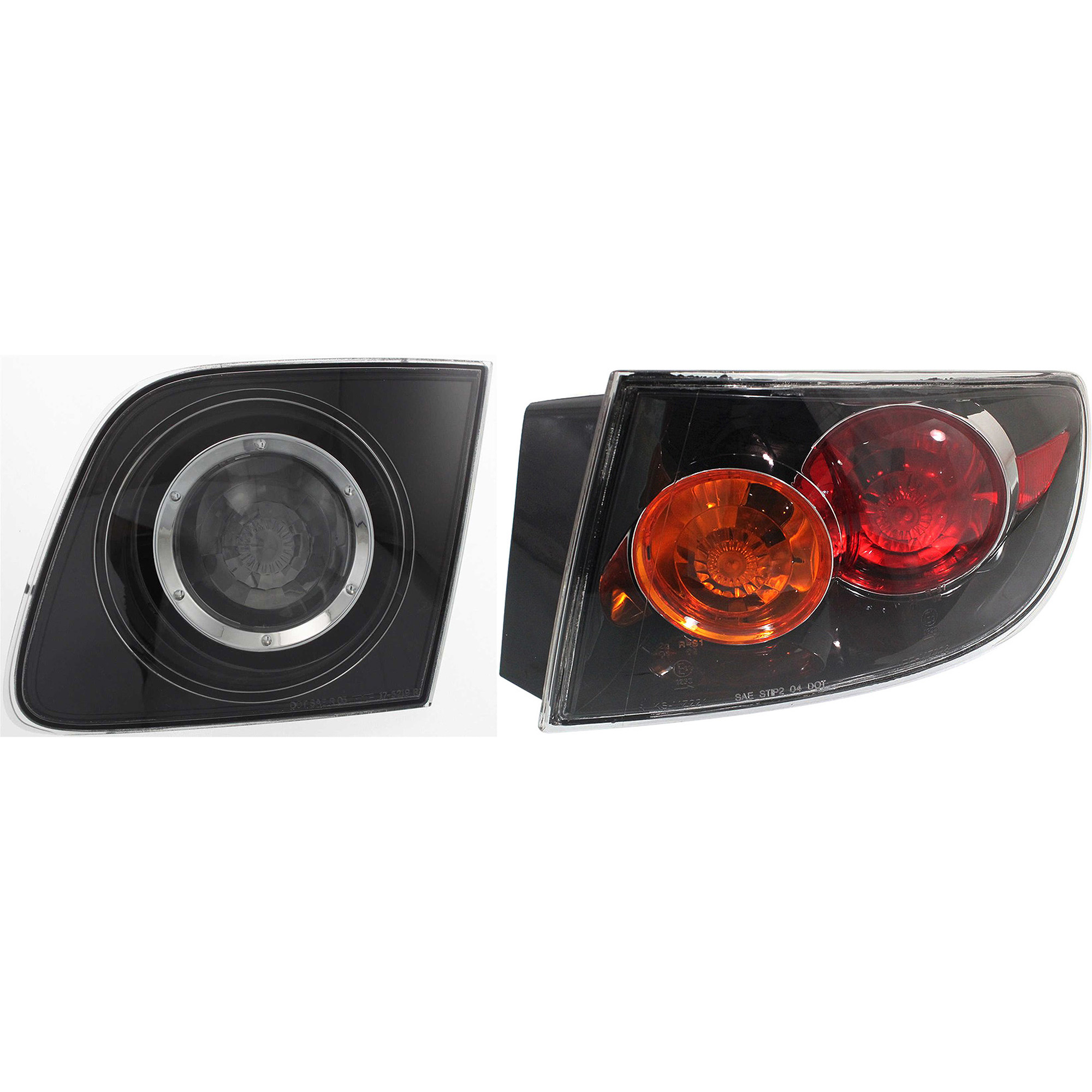 AM MAZDA 3-04-06 TAIL LAMP RH Inner and Outer Assembly Sport Type Sedan SKU SET M730151 A Partslink MA2801127 MA2883104 OEM BN8R51150E BN8R513H0C